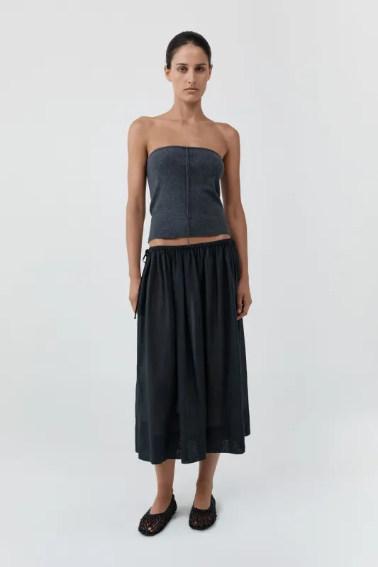 Transparent Midi Skirt - Black made by St. Agni