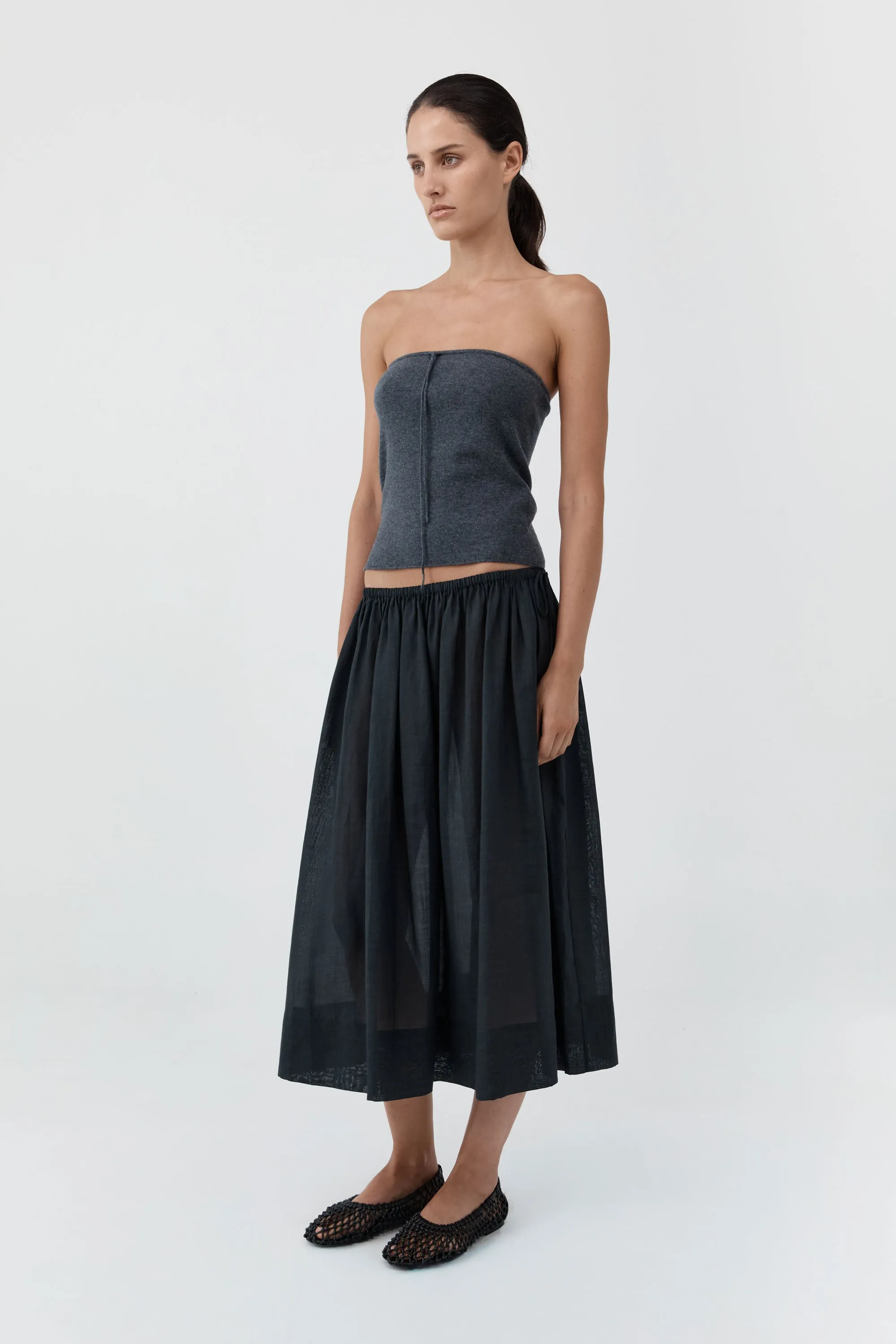 Transparent Midi Skirt - Black sold by St. Agni product image thumbnail 2