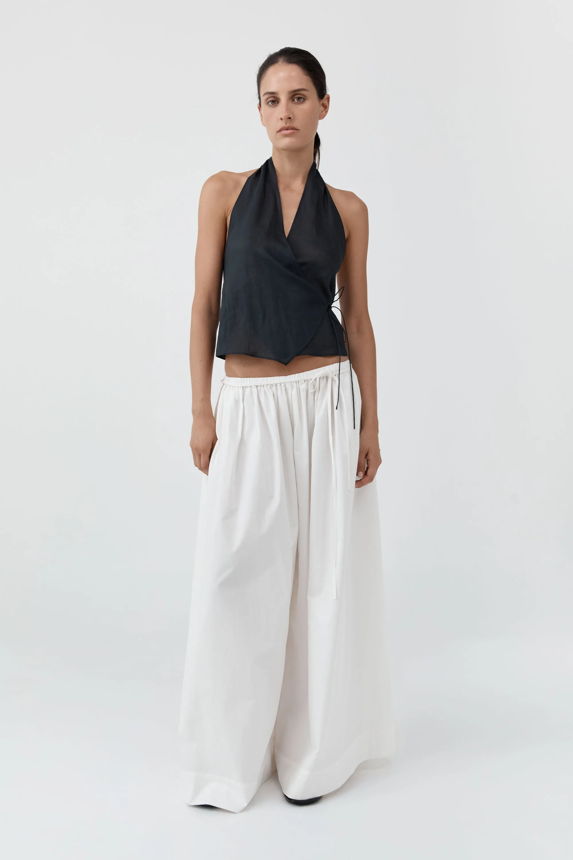 Transparent Wrap Halter Top - Black sold by St. Agni product image thumbnail 5