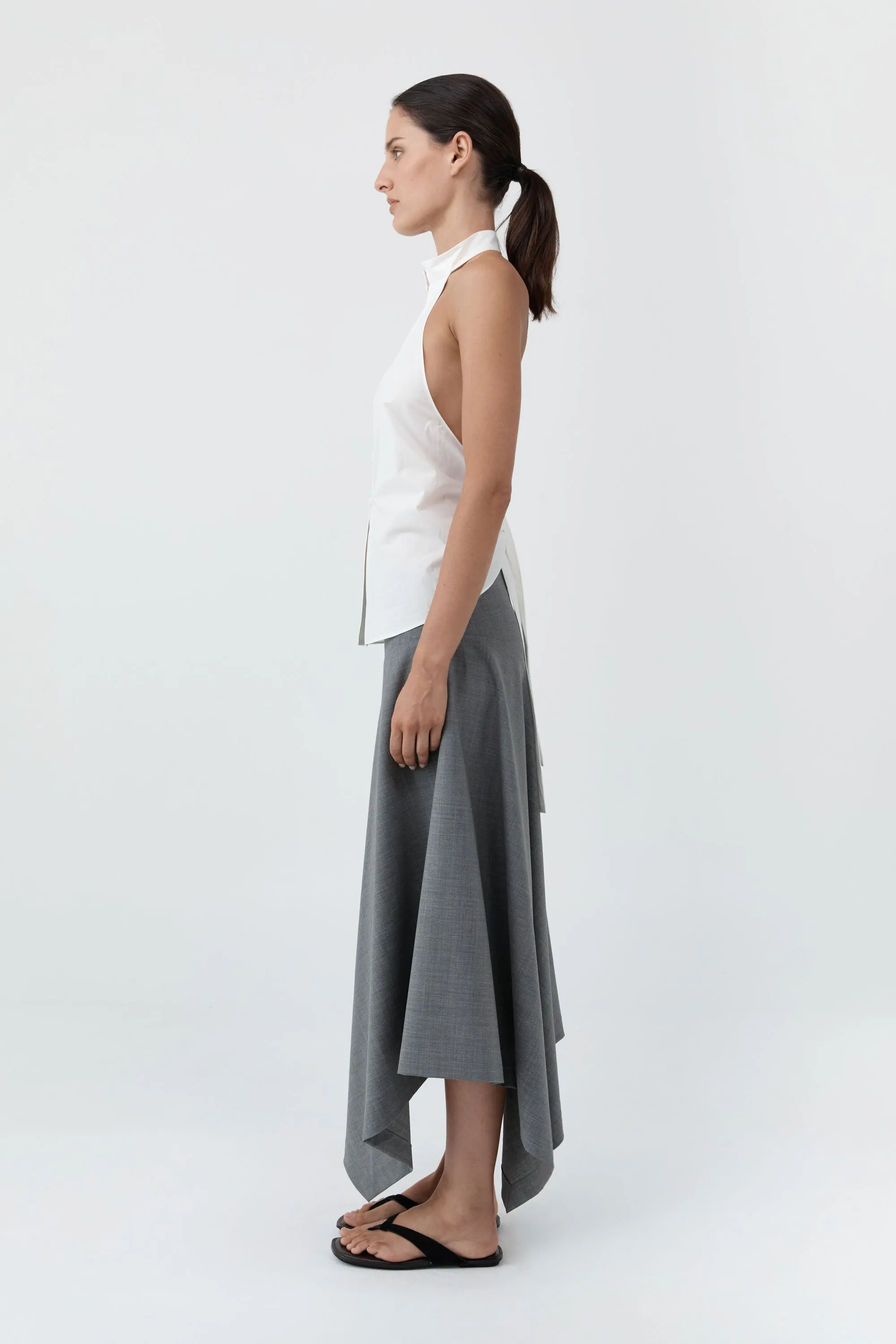 Button Detail Halter Top - Off White sold by St. Agni product image thumbnail 3