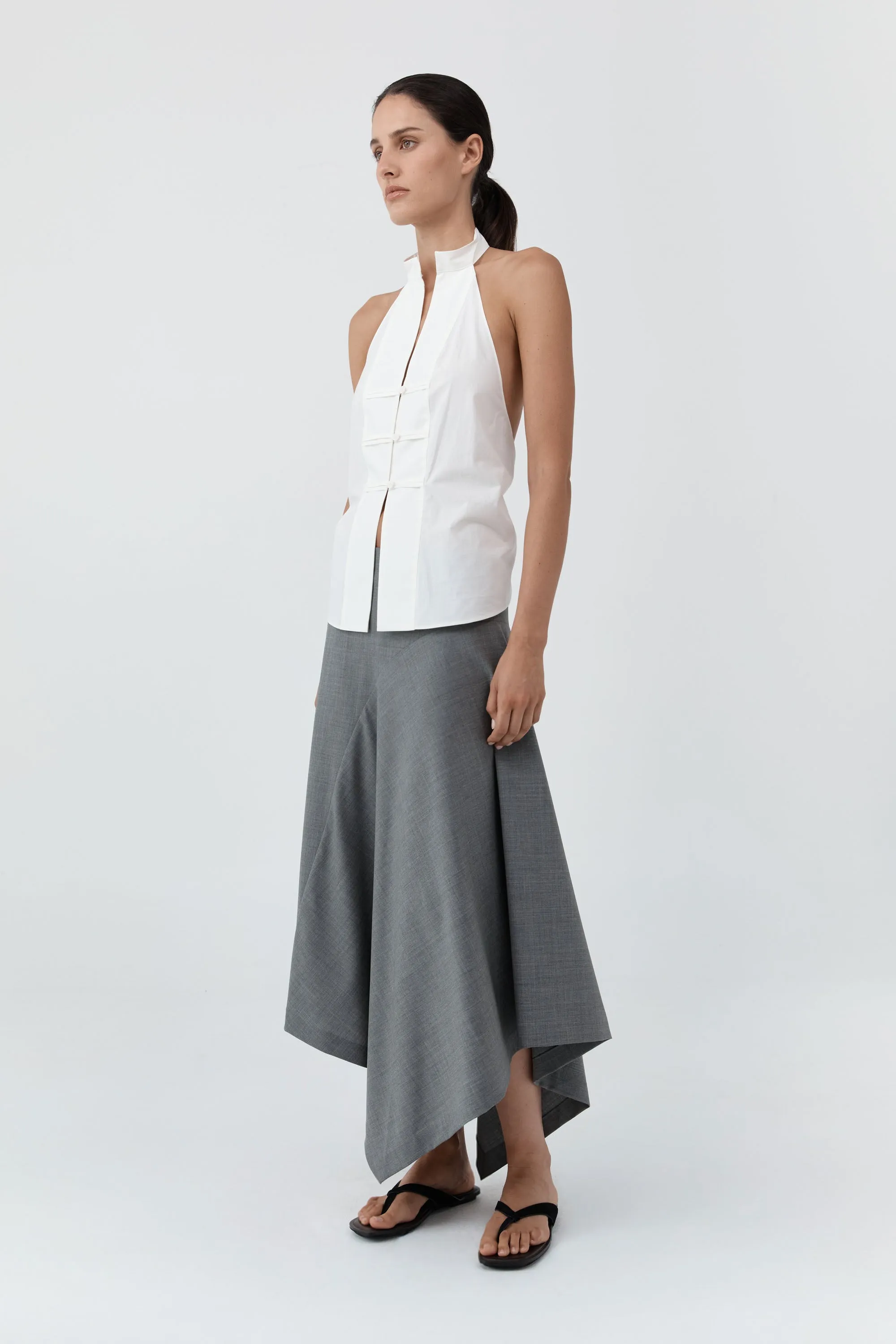 Button Detail Halter Top - Off White sold by St. Agni product image thumbnail 5