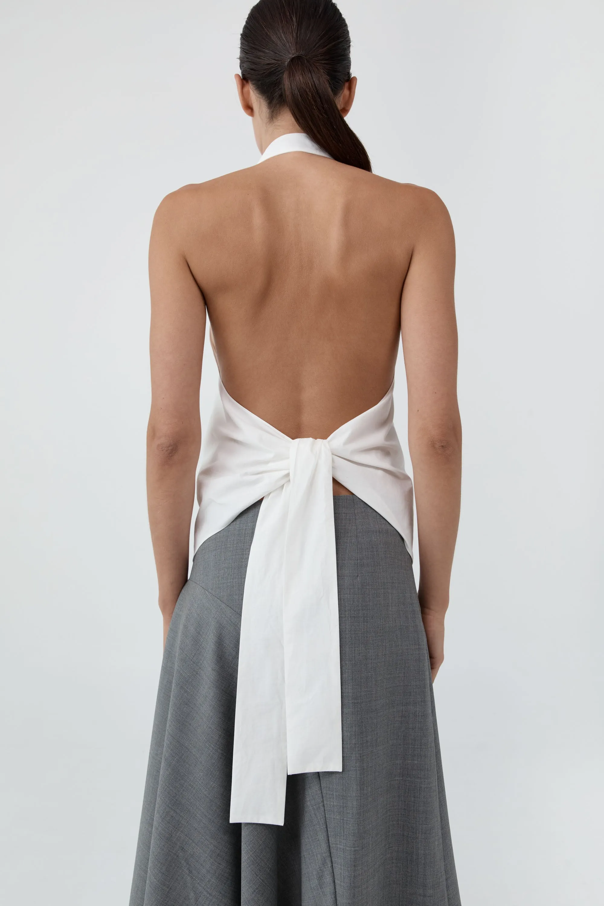 Button Detail Halter Top - Off White sold by St. Agni product image thumbnail 2
