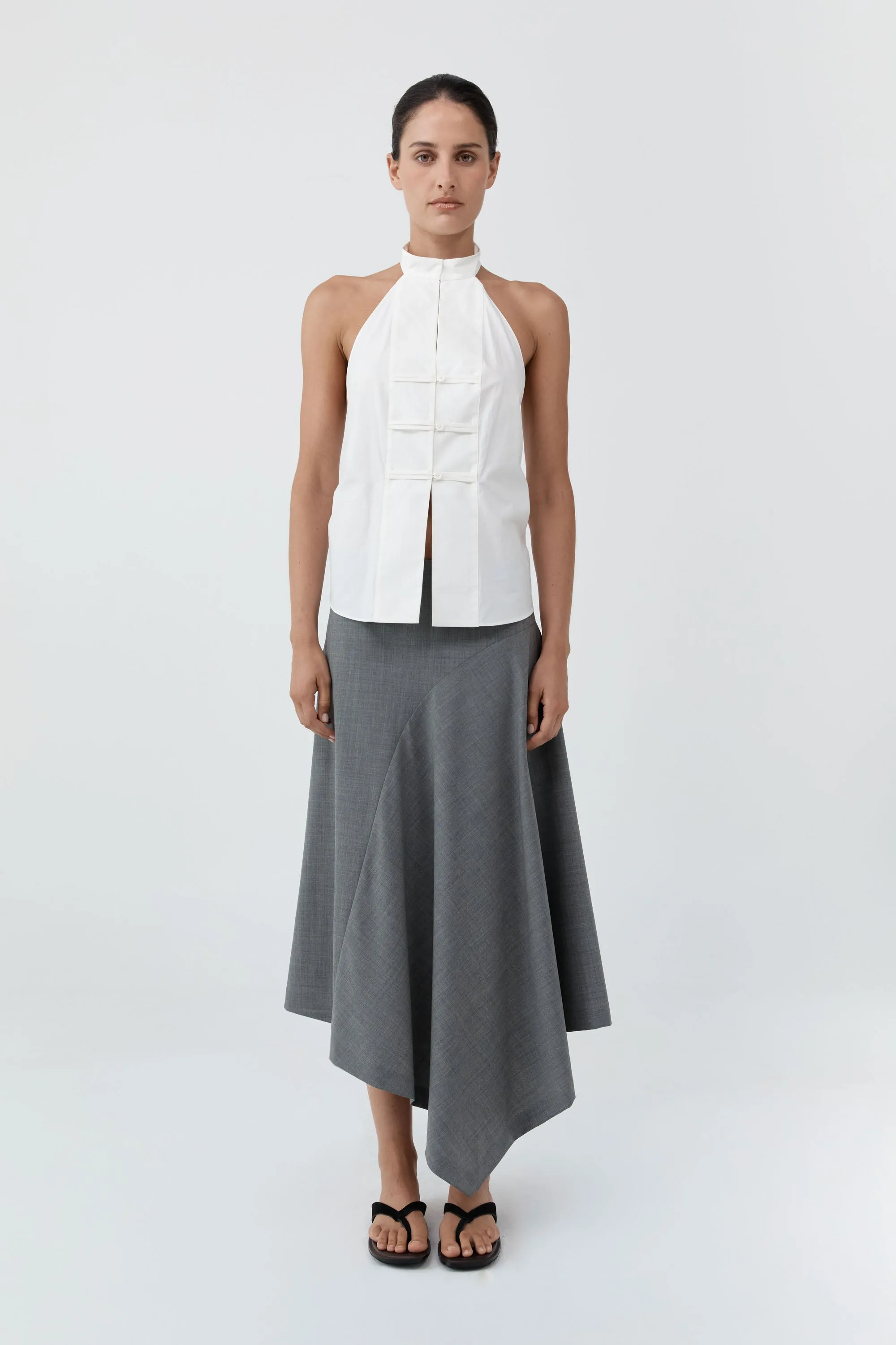 Button Detail Halter Top - Off White sold by St. Agni product image thumbnail 4