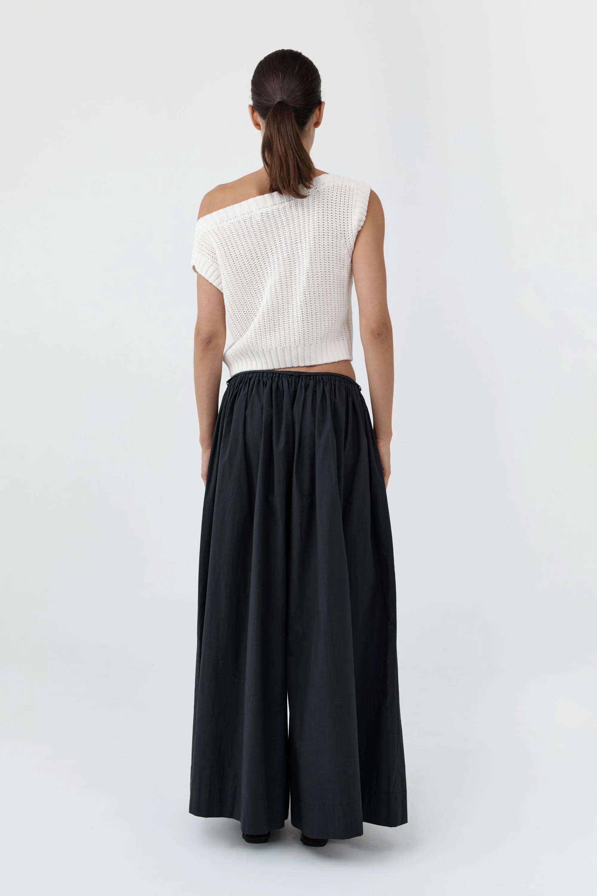 Cotton Hybrid Wide Leg Pants - Black sold by St. Agni product image thumbnail 4