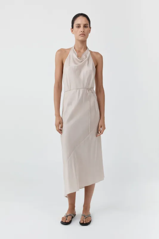 Silk Wrap Dress - Soft Ash made by St. Agni
