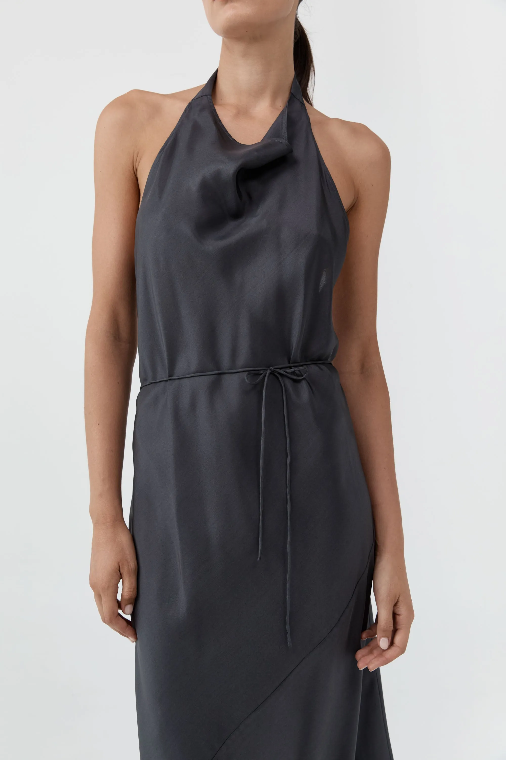 Silk Wrap Dress - Washed Black sold by St. Agni product image thumbnail 5