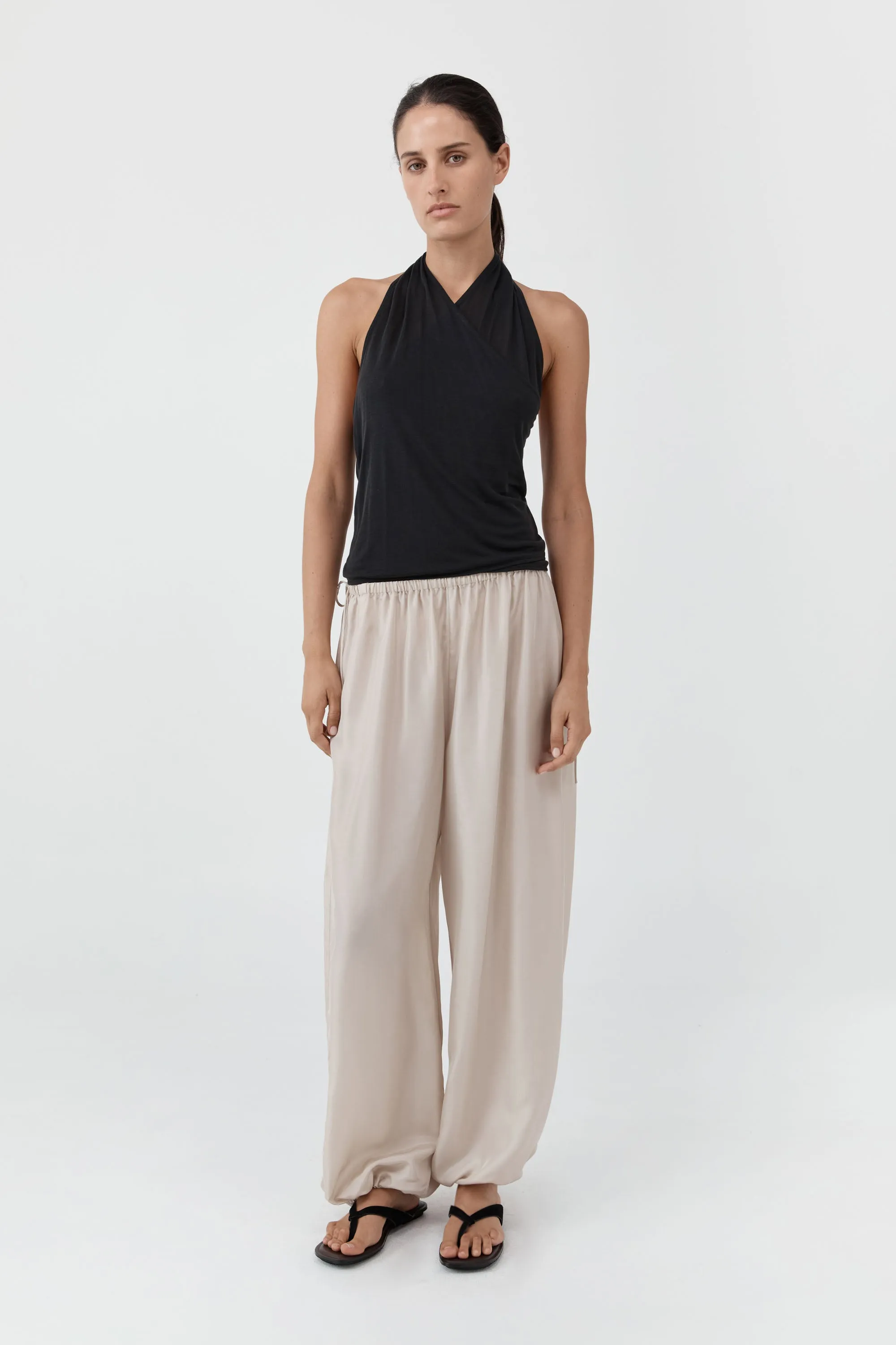 Silk Adjustable Balloon Pants - Soft Ash sold by St. Agni