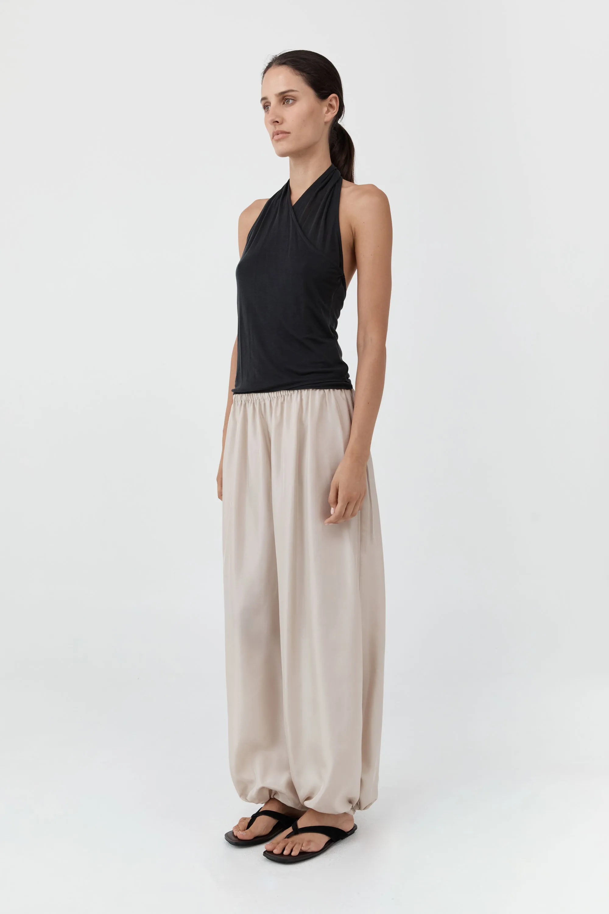 Silk Adjustable Balloon Pants - Soft Ash sold by St. Agni product image thumbnail 4