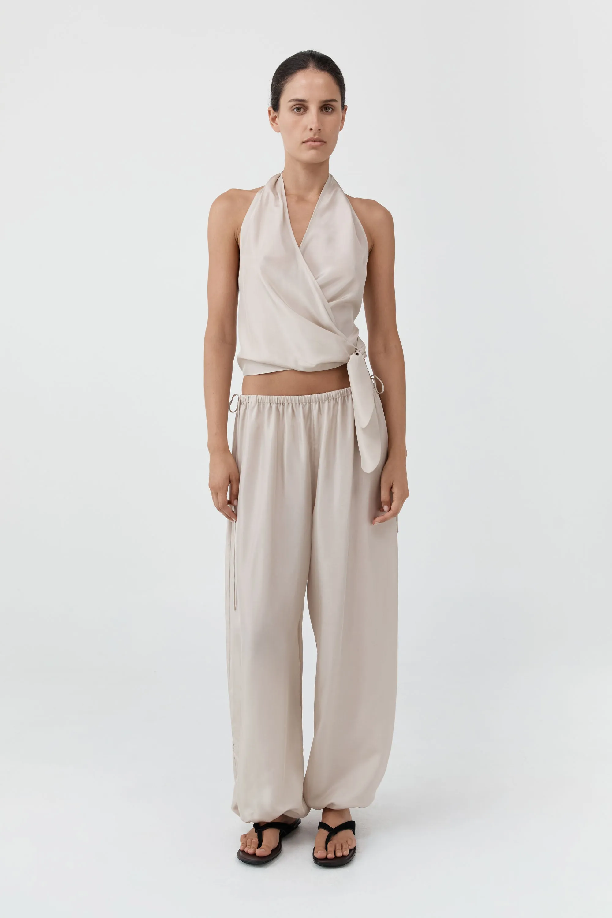 Silk Adjustable Balloon Pants - Soft Ash sold by St. Agni product image thumbnail 5