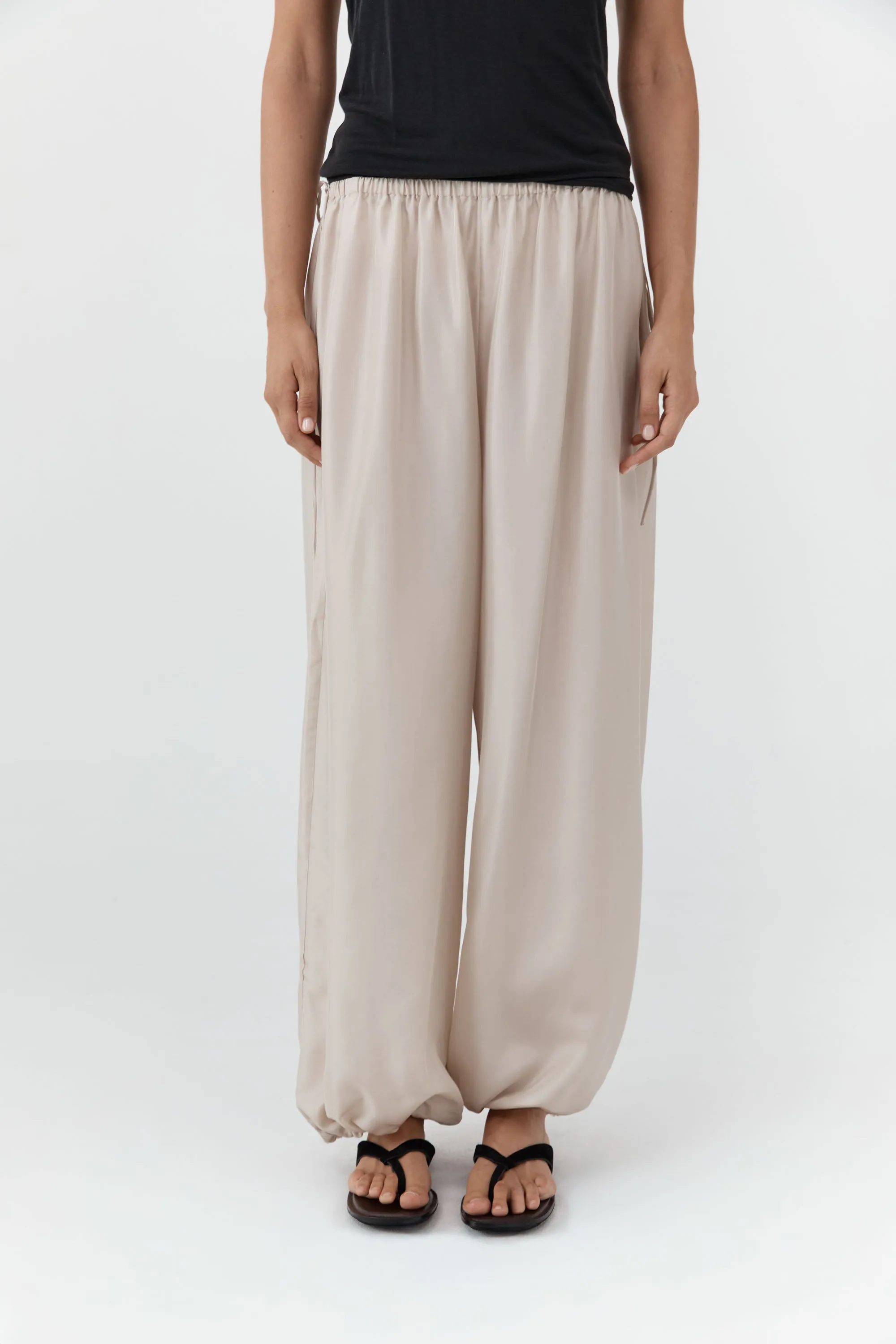 Silk Adjustable Balloon Pants - Soft Ash sold by St. Agni product image thumbnail 2