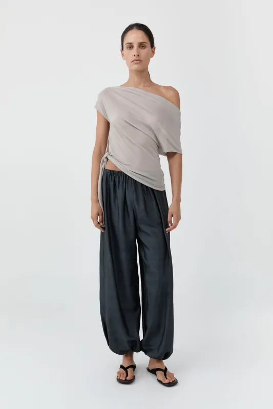 Silk Adjustable Balloon Pants - Washed Black made by St. Agni