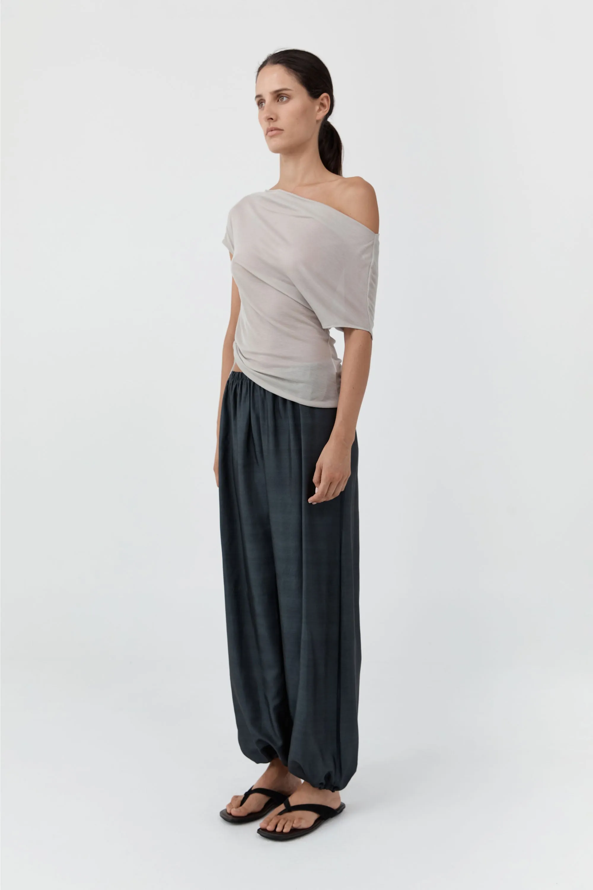 Silk Adjustable Balloon Pants - Washed Black sold by St. Agni product image thumbnail 3