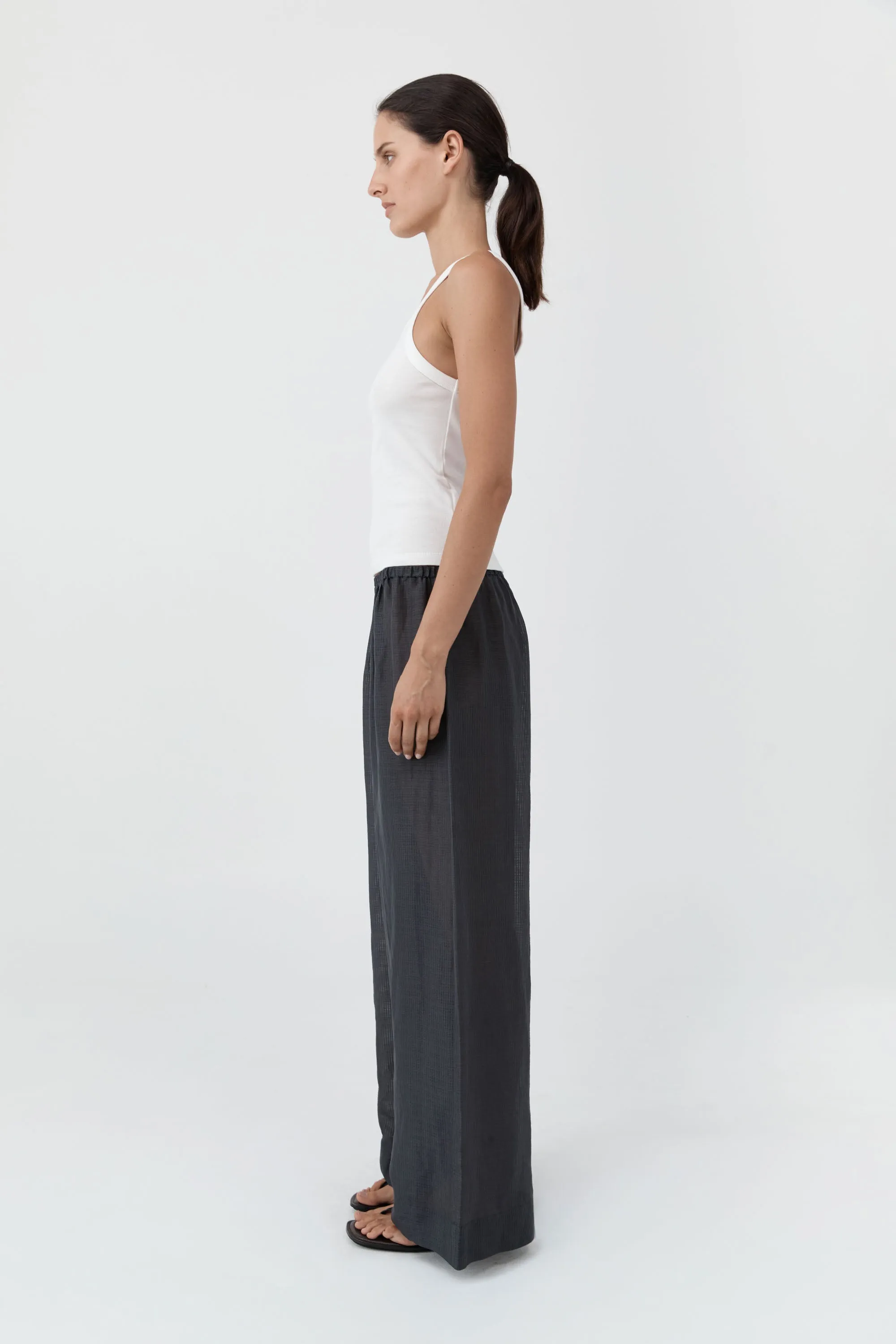Woven Check Relaxed Pants - Iron Glaze sold by St. Agni product image thumbnail 3