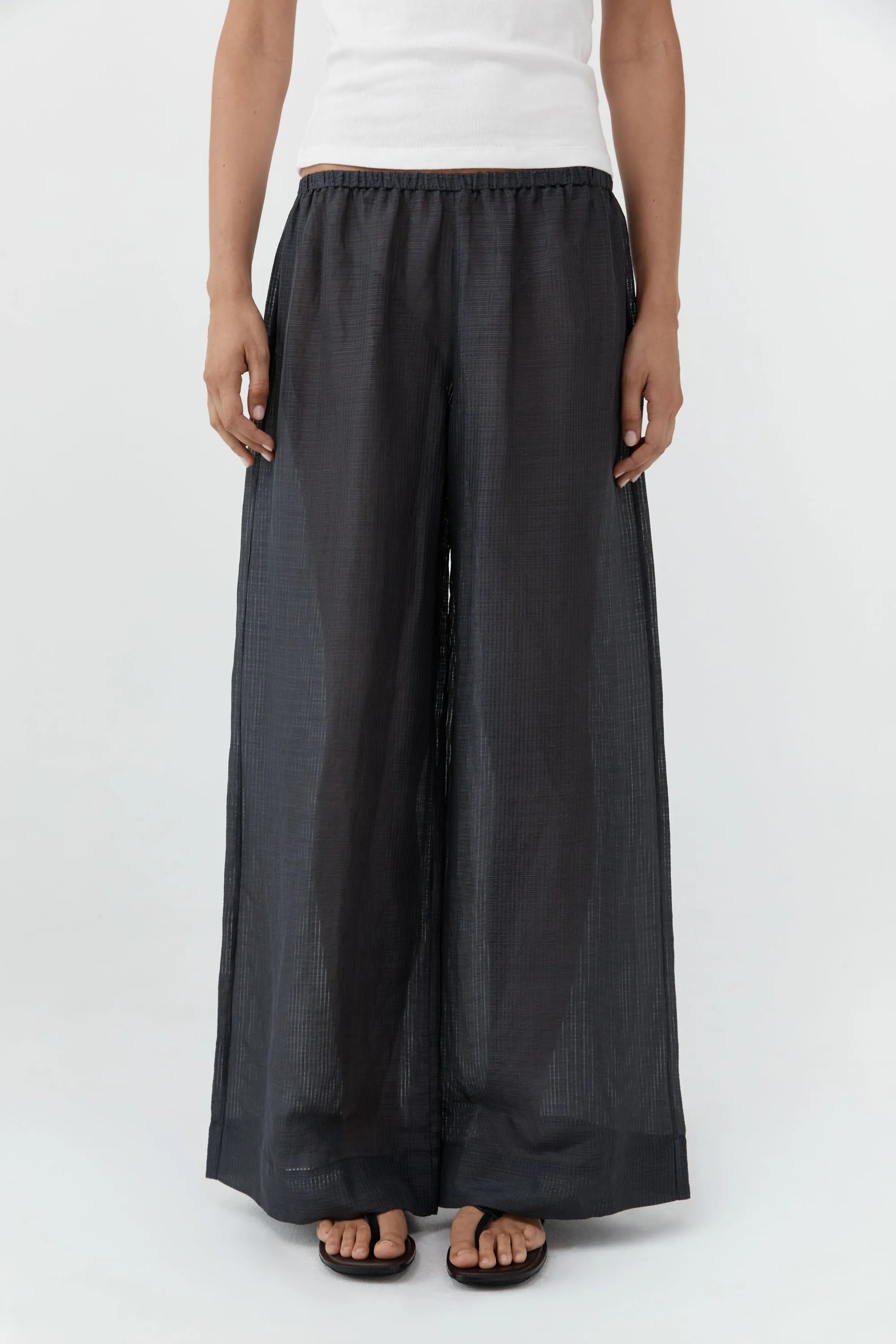 Woven Check Relaxed Pants - Iron Glaze sold by St. Agni product image thumbnail 2