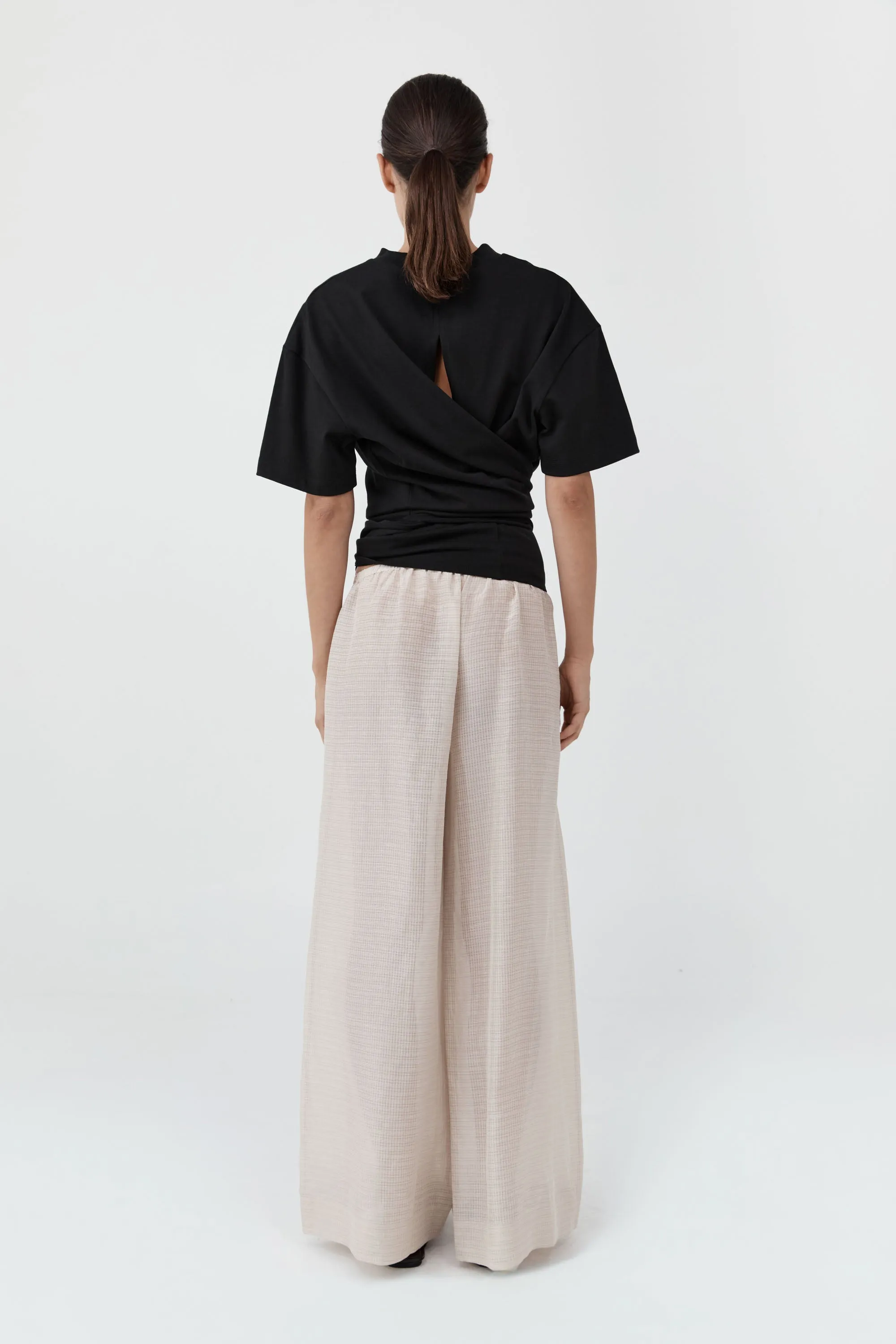 Woven Check Relaxed Pants - Soft Ash sold by St. Agni product image thumbnail 5