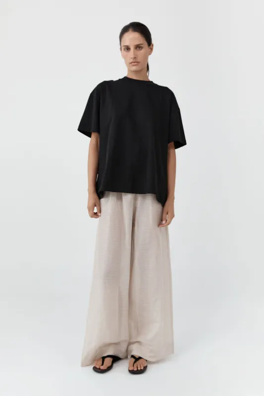 Woven Check Relaxed Pants - Soft Ash made by St. Agni