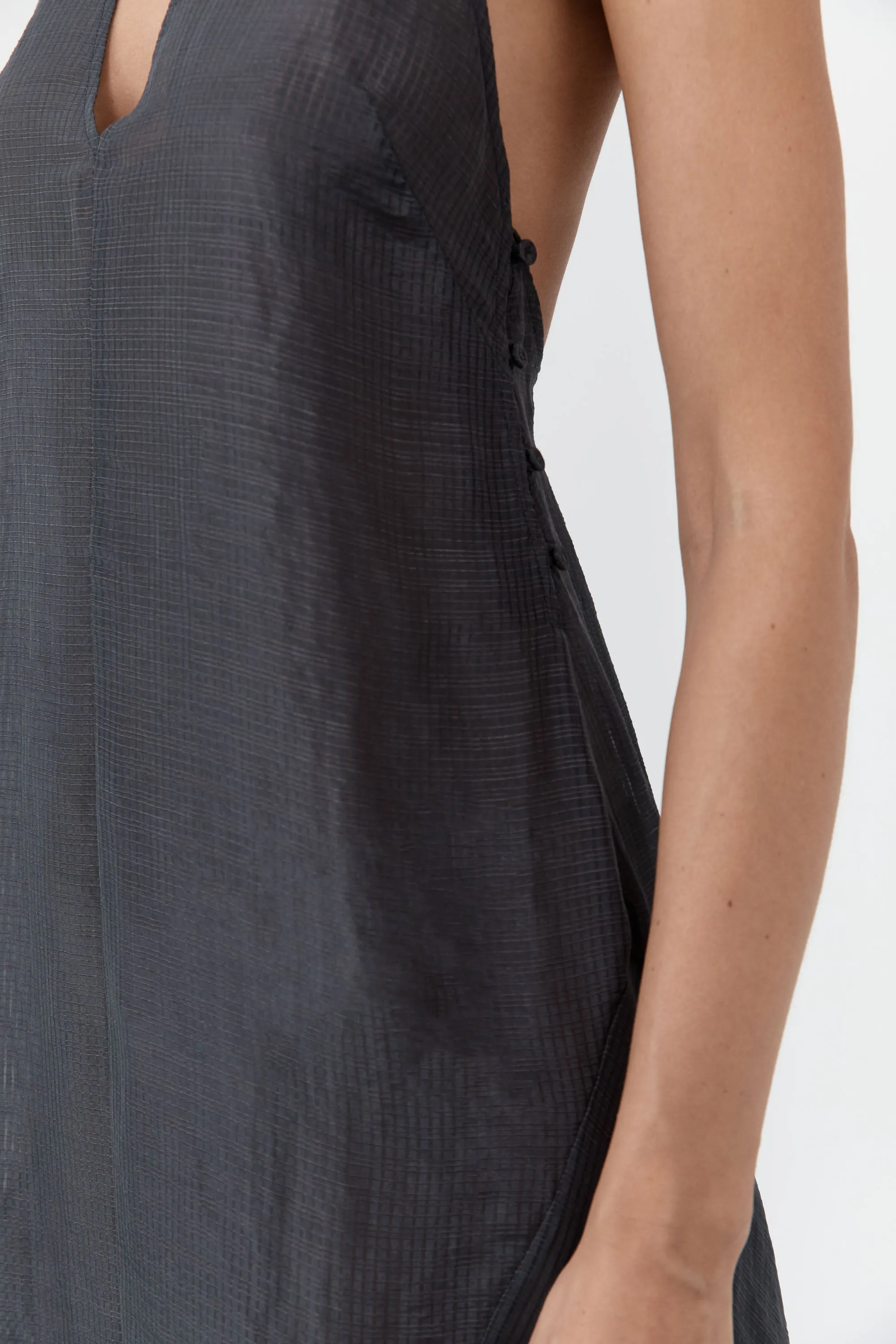 Woven Check Halter Dress - Iron Glaze sold by St. Agni product image thumbnail 5