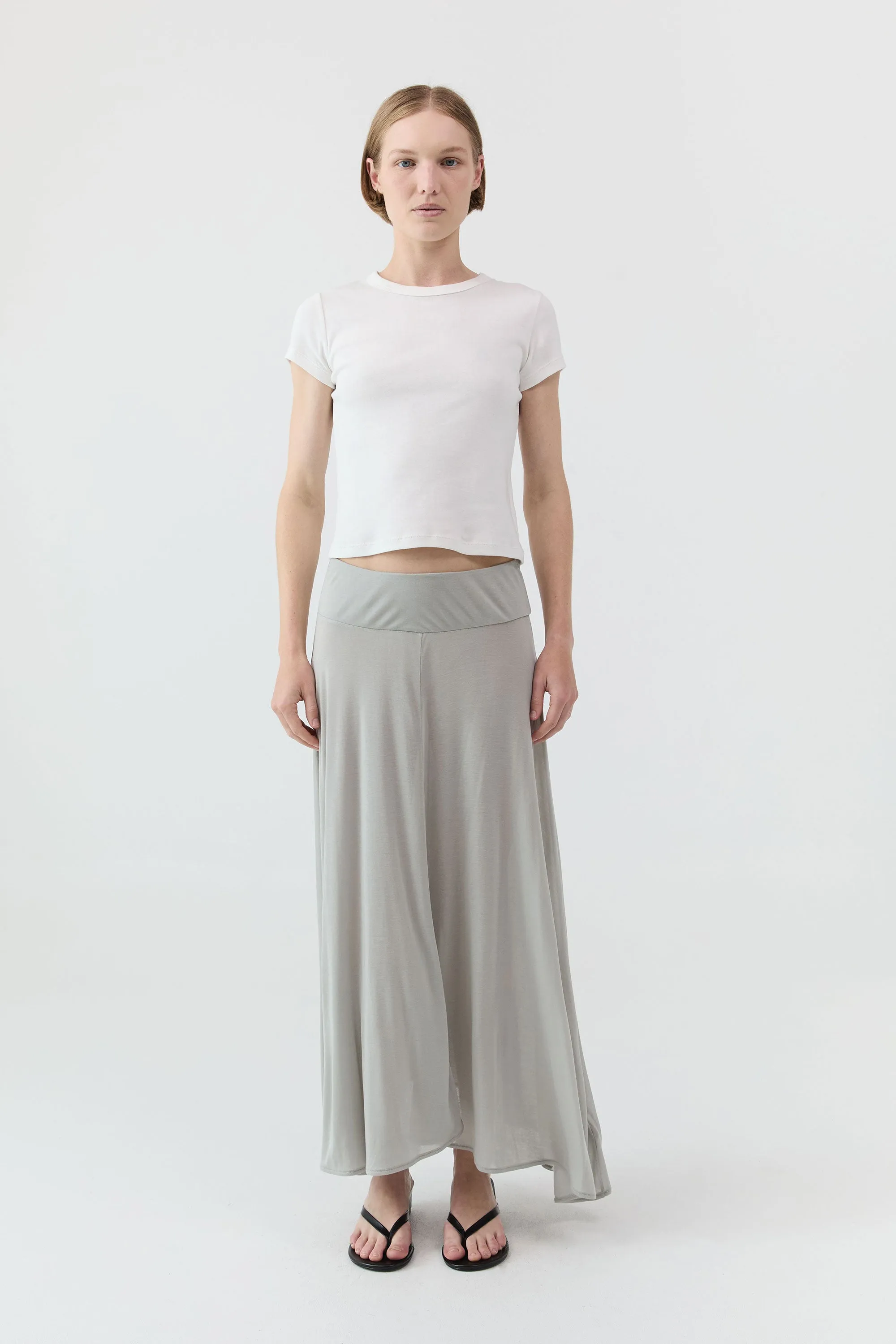 Fluid Jersey Skirt - Soft Ash sold by St. Agni