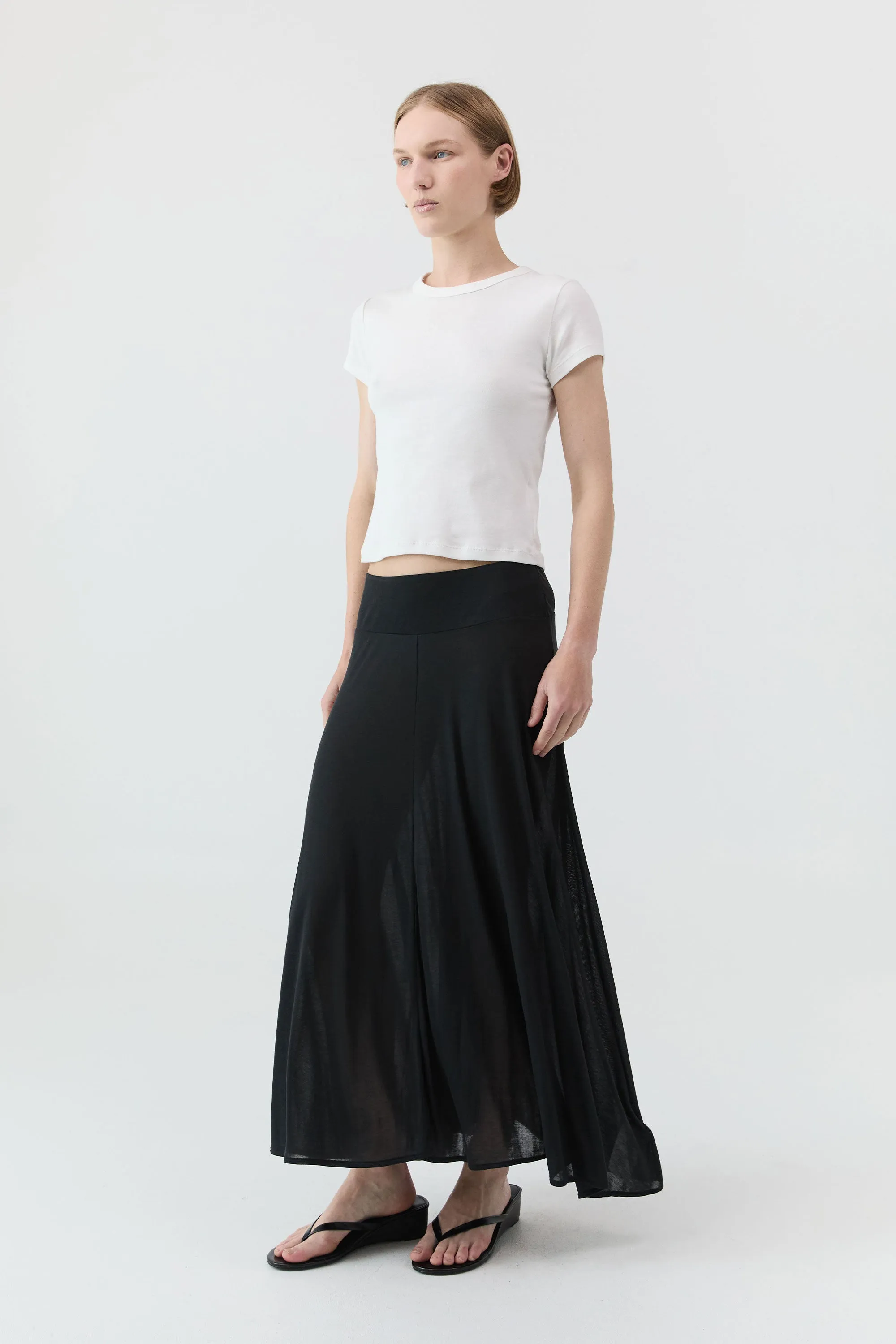Fluid Jersey Skirt - Charcoal sold by St. Agni product image thumbnail 3