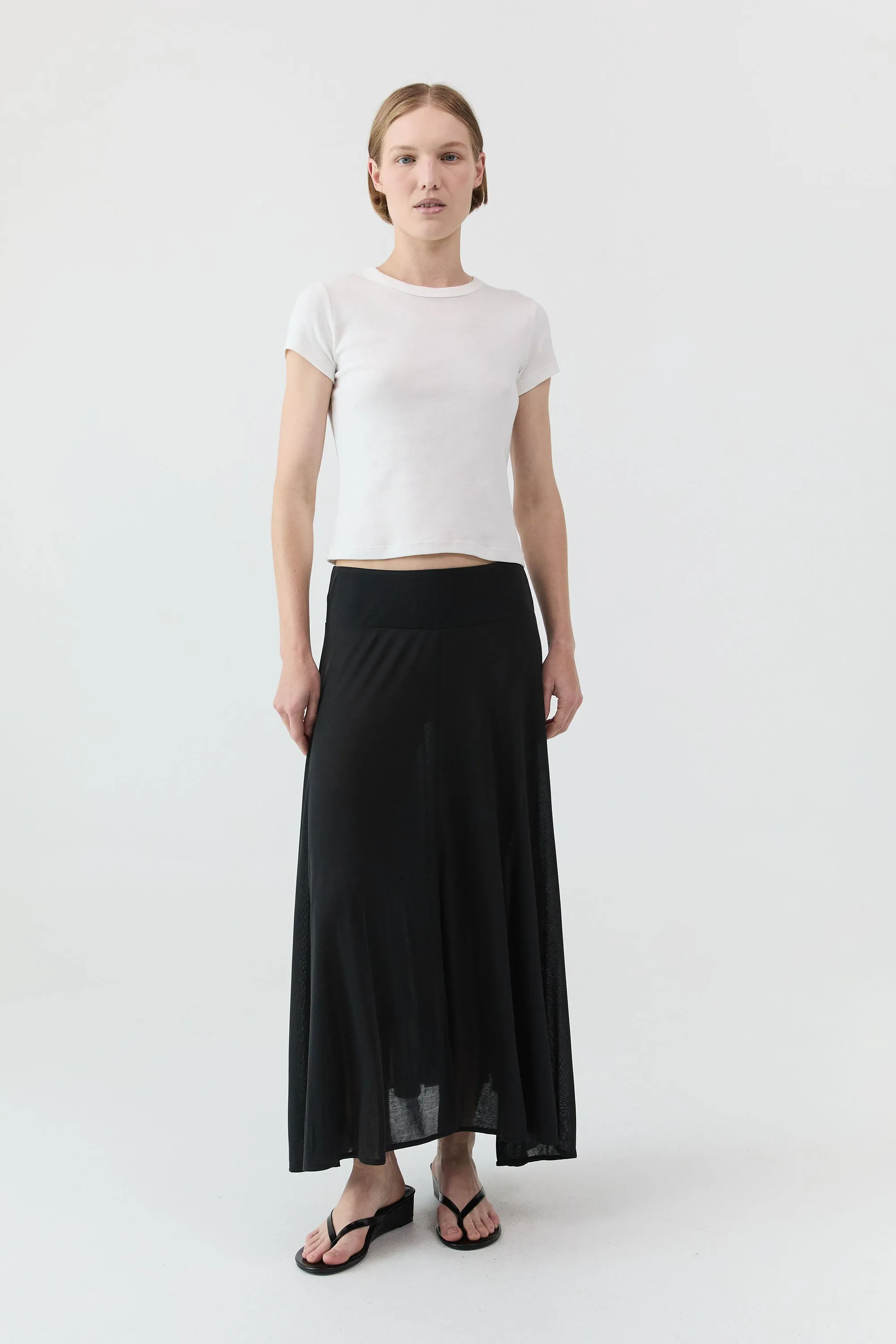 Fluid Jersey Skirt - Charcoal sold by St. Agni