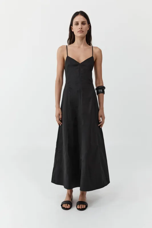 Structured Cotton Dress - Black made by St. Agni