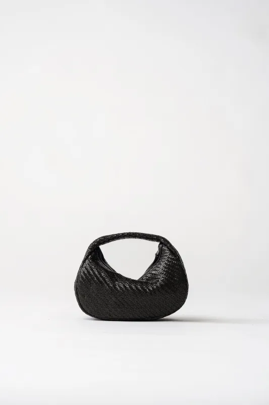 Woven Mini Bon Bon Bag - Black made by St. Agni