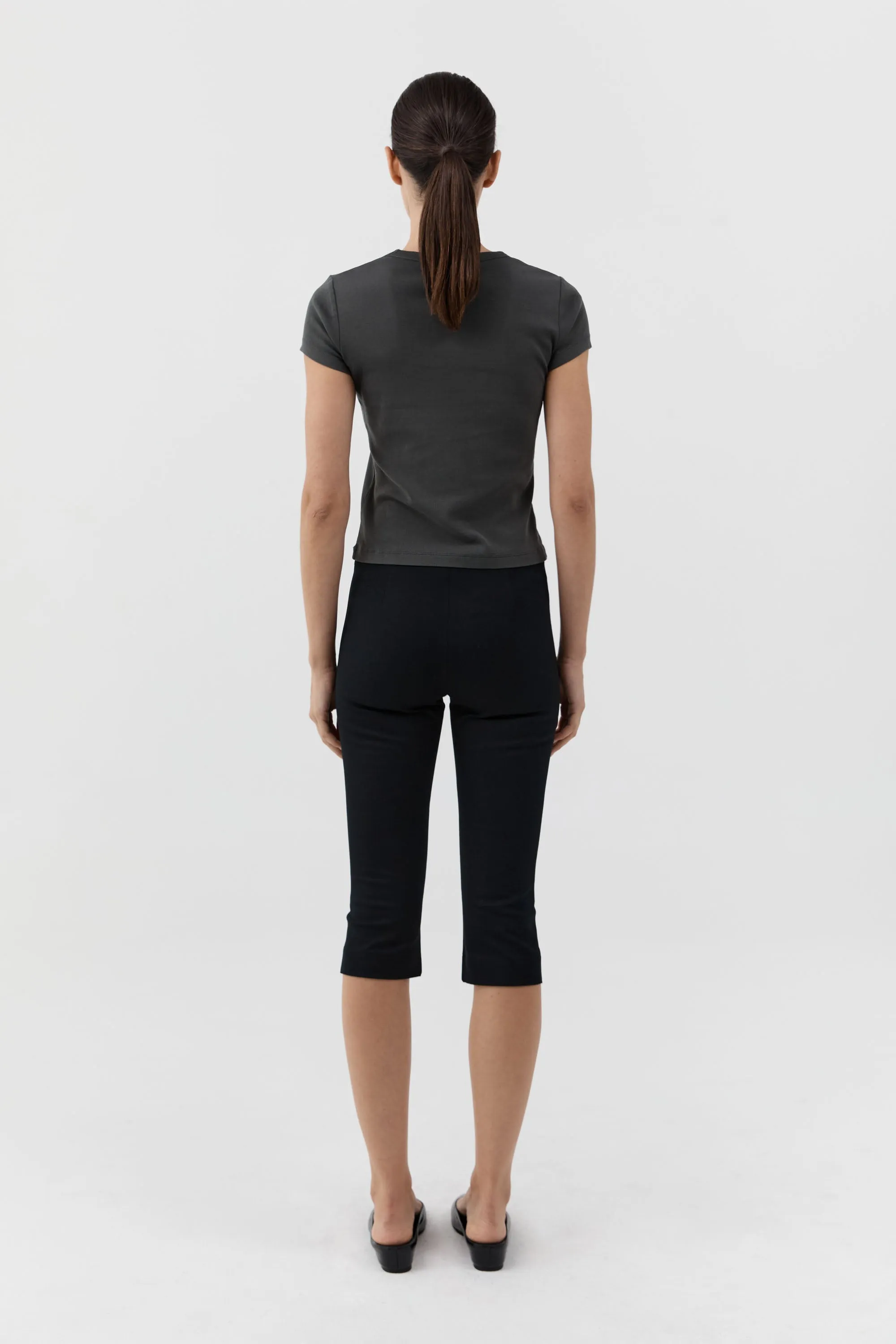 Compact Cotton Capri Pants - Black sold by St. Agni product image thumbnail 3