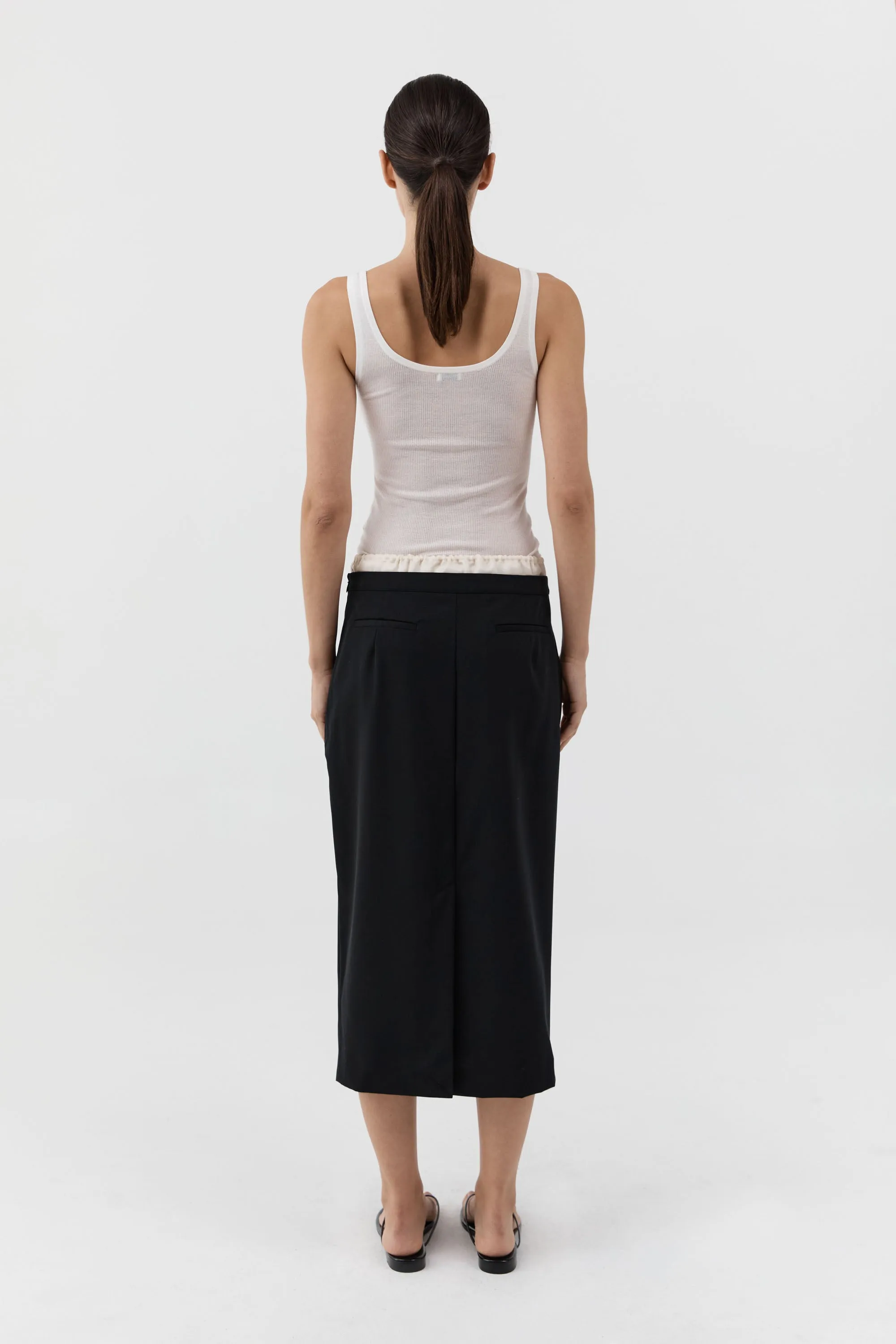 Layered Waist Column Skirt - Black sold by St. Agni product image thumbnail 4