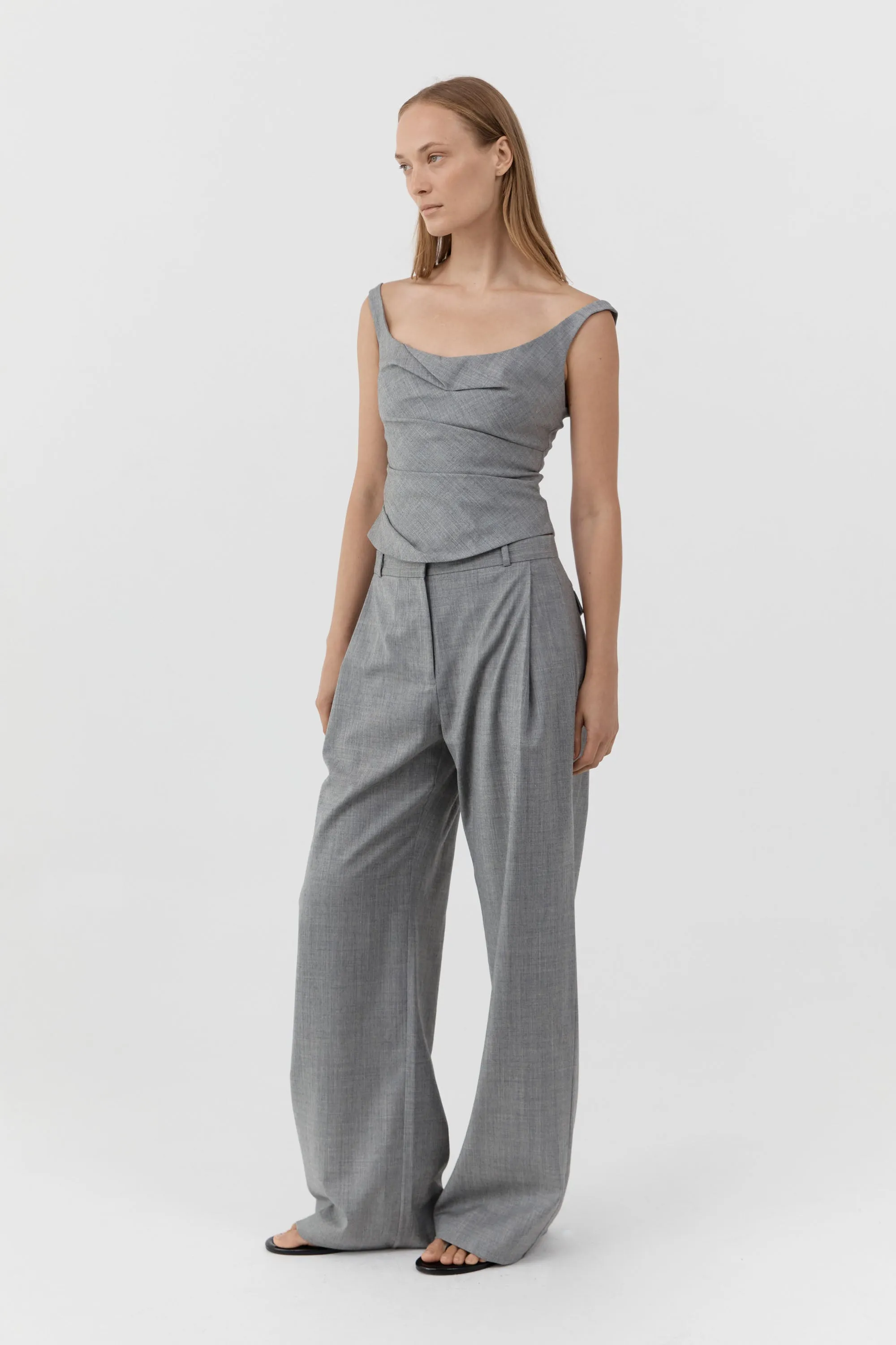 Wool Draped Bodice - Cobblestone sold by St. Agni product image thumbnail 3