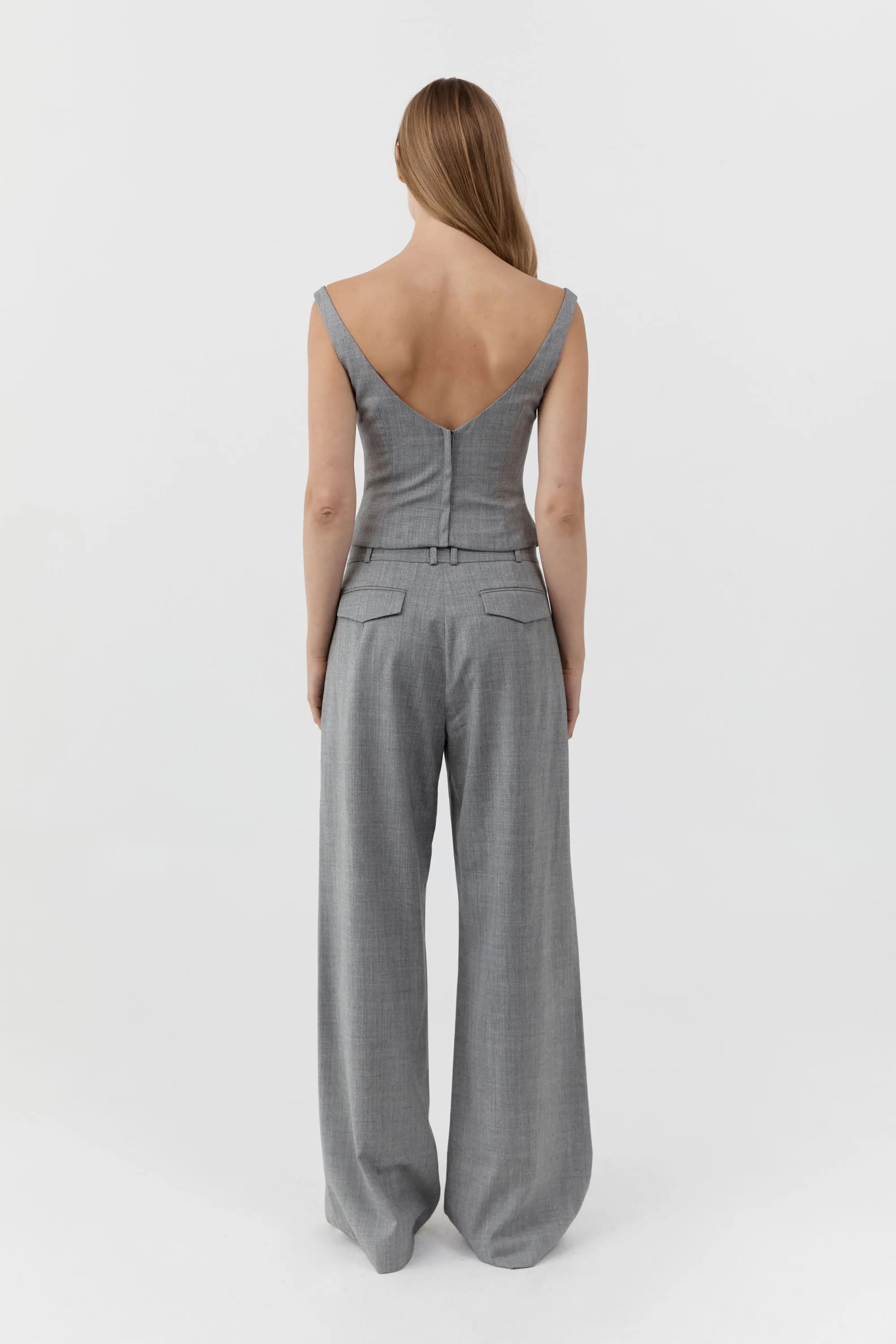 Wool Draped Bodice - Cobblestone sold by St. Agni product image thumbnail 5