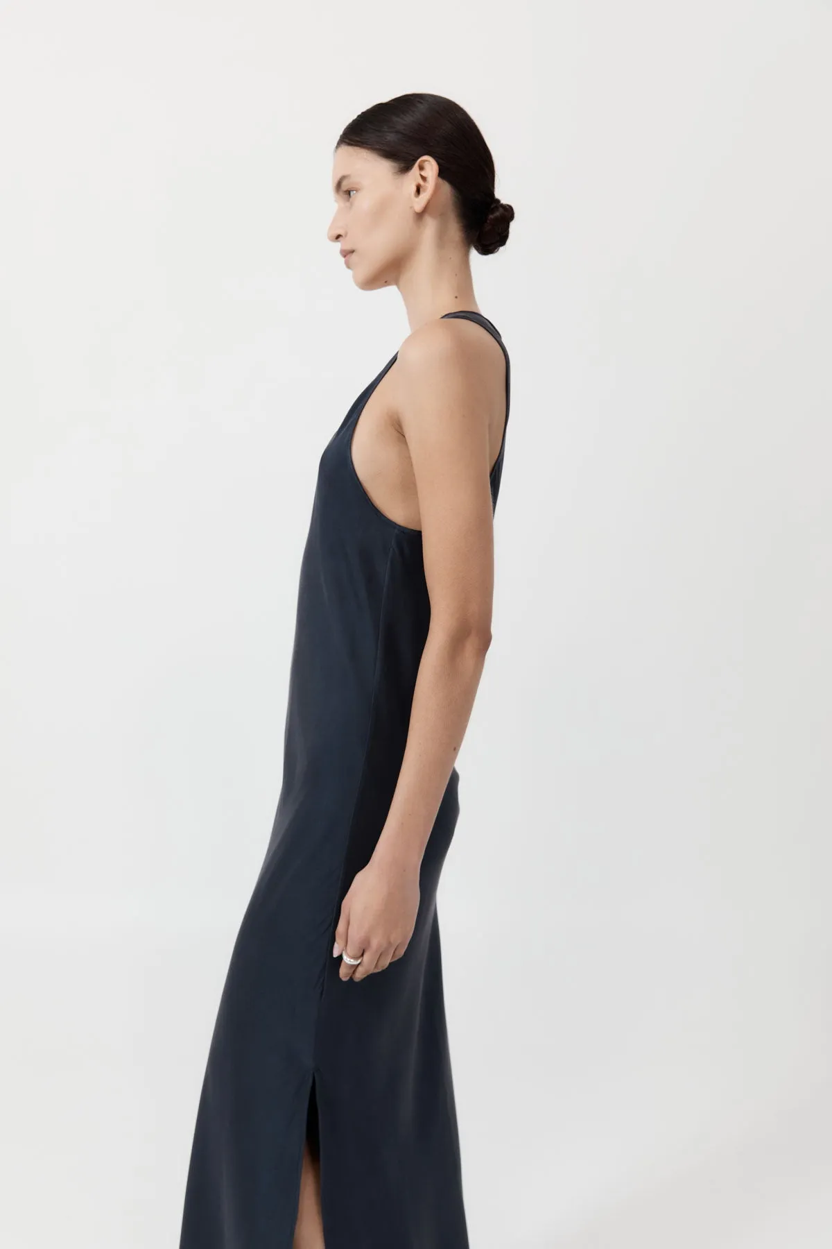 Soft Silk Bias Tank Dress - Inkwell sold by St. Agni product image thumbnail 4