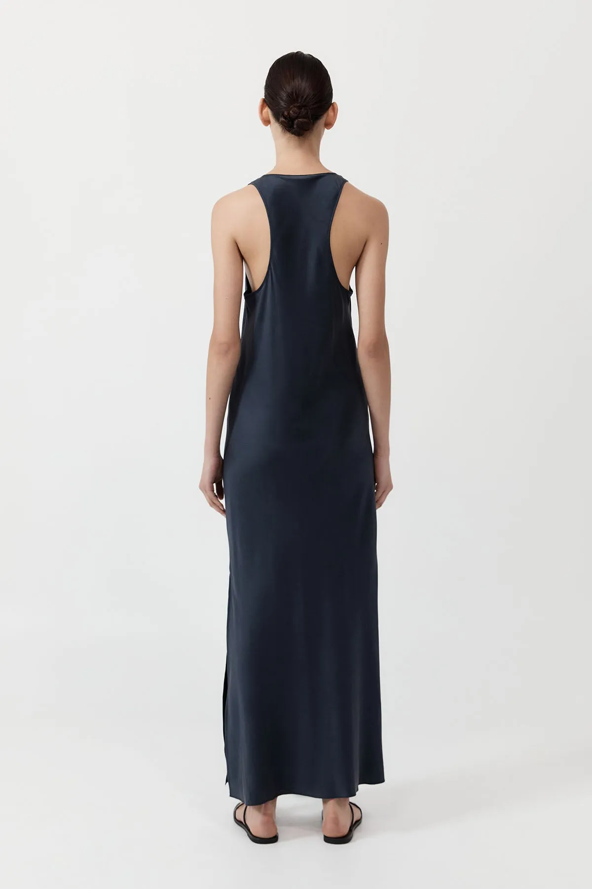 Soft Silk Bias Tank Dress - Inkwell sold by St. Agni product image thumbnail 5