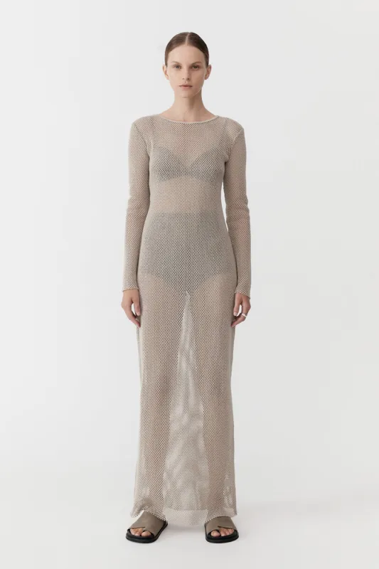 Mesh Long Sleeve Dress - Aloe made by St. Agni