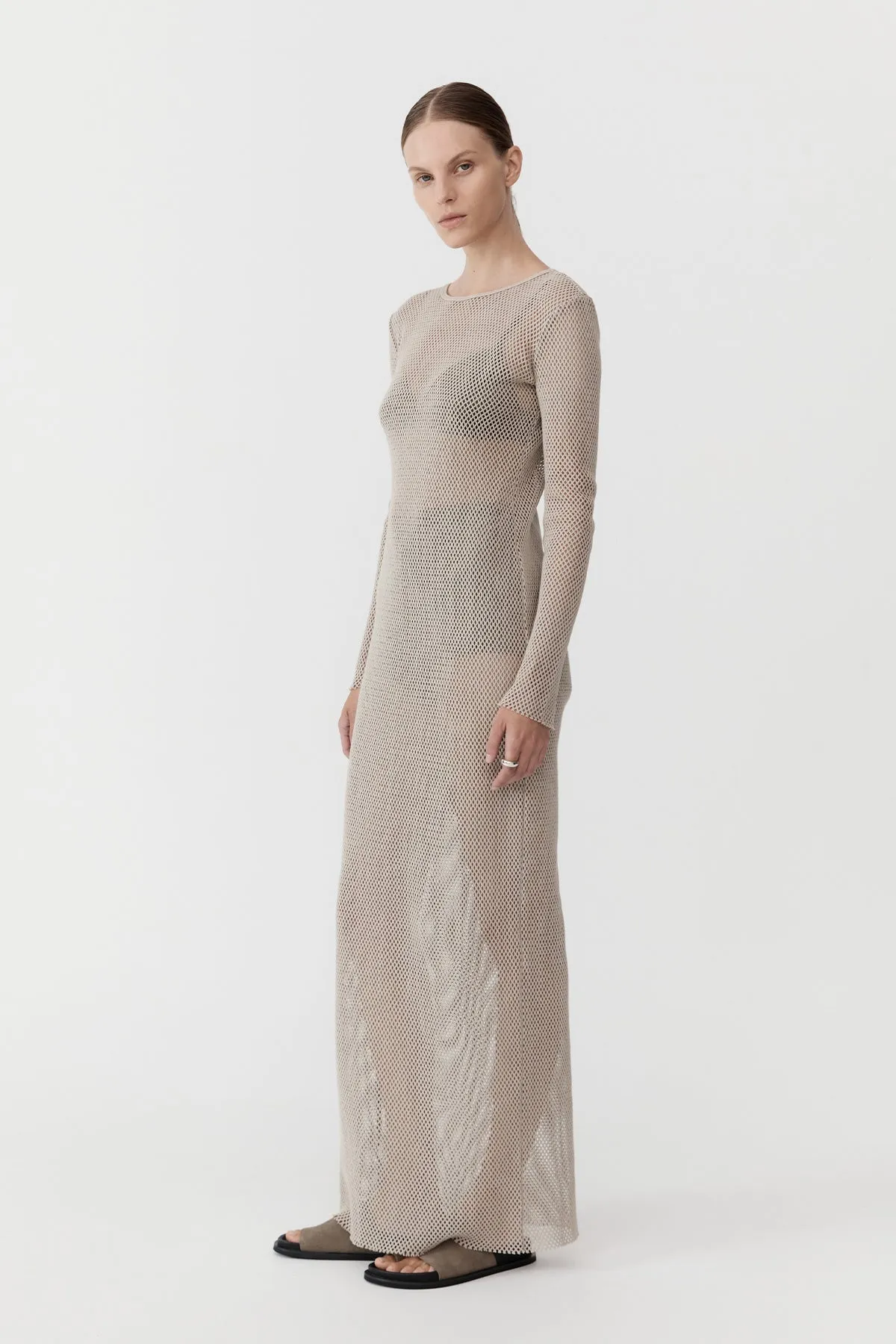 Mesh Long Sleeve Dress - Aloe sold by St. Agni product image thumbnail 3