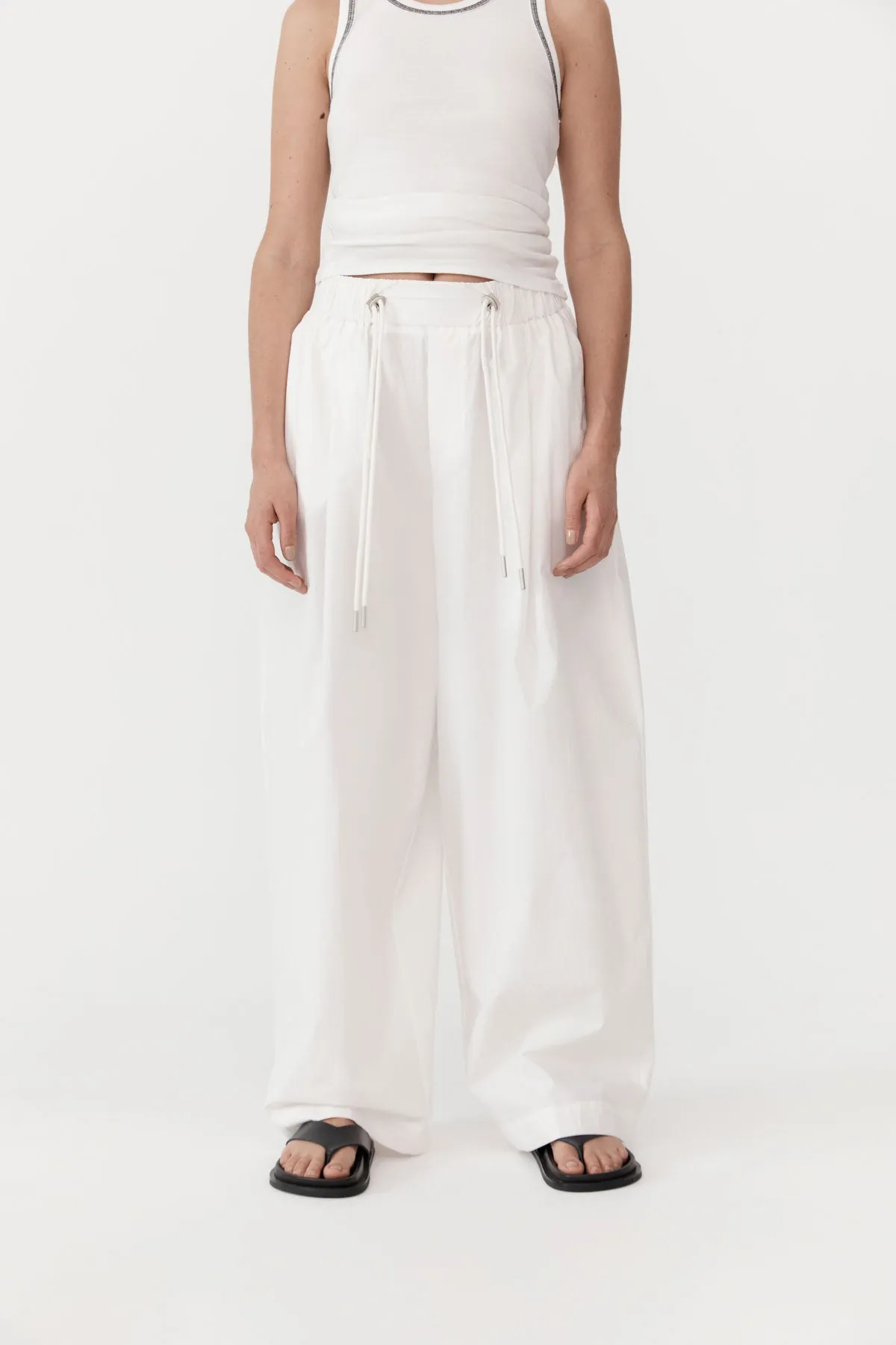 Relaxed Drawstring Pants - White sold by St. Agni