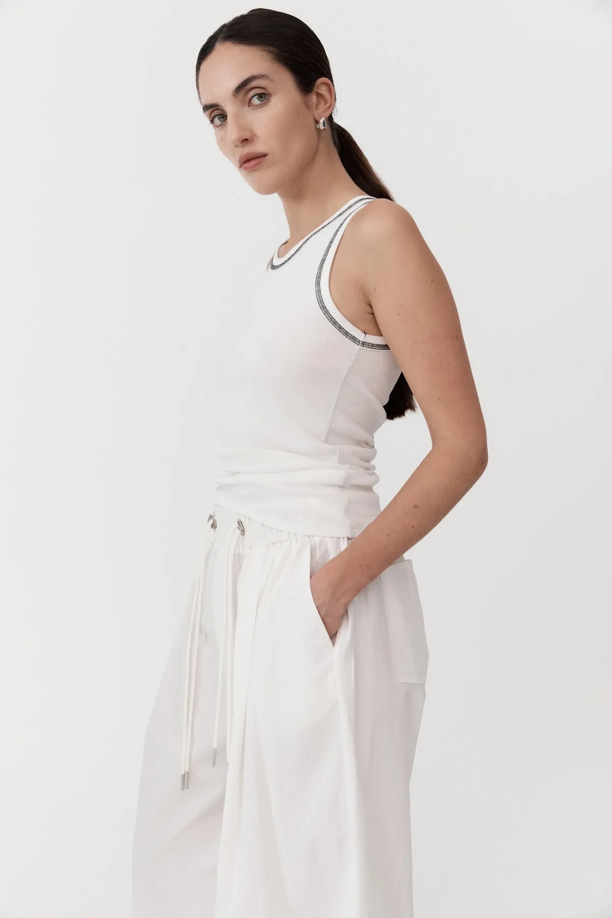 Relaxed Drawstring Pants - White sold by St. Agni product image thumbnail 3