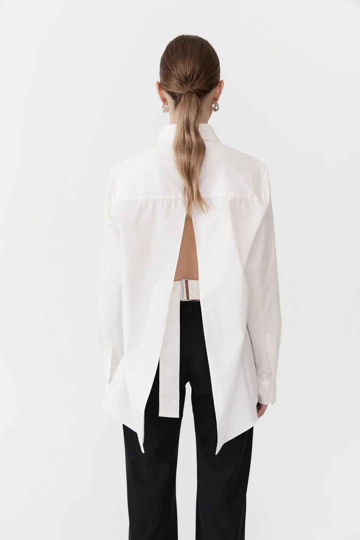 Open Back Shirt - White sold by St. Agni product image thumbnail 3