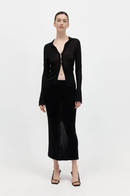 Low Waist Knit Skirt - Black sold by St. Agni