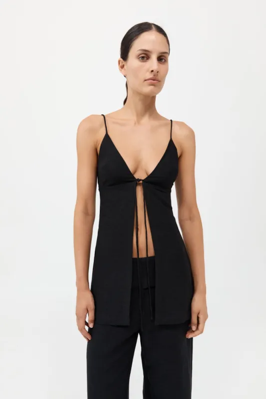 Tie Front Top - Black sold by St. Agni