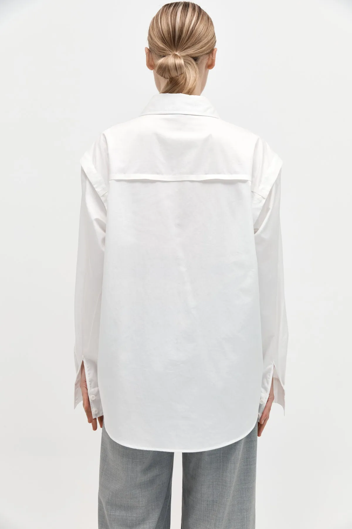 Detachable Sleeve Shirt - White sold by St. Agni product image thumbnail 5