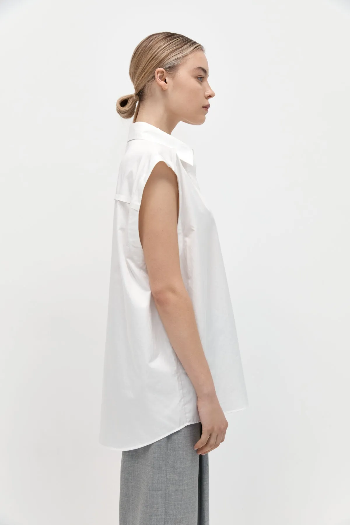 Detachable Sleeve Shirt - White sold by St. Agni product image thumbnail 4