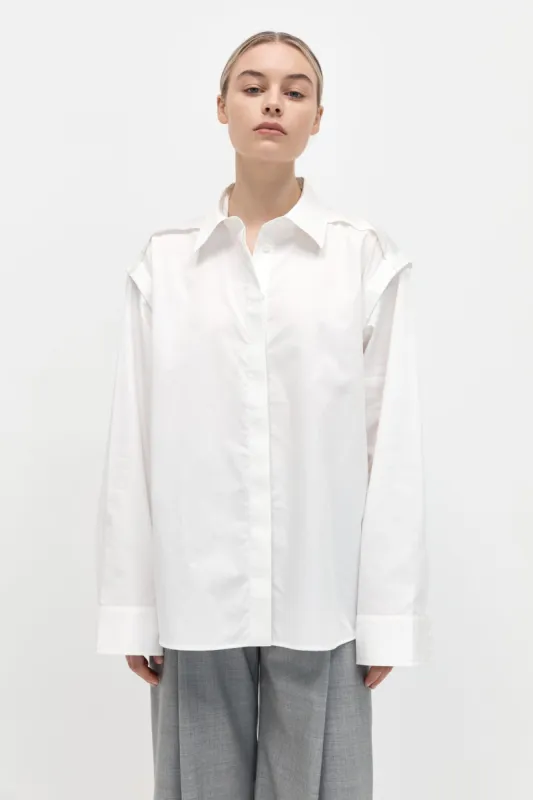 Detachable Sleeve Shirt - White made by St. Agni