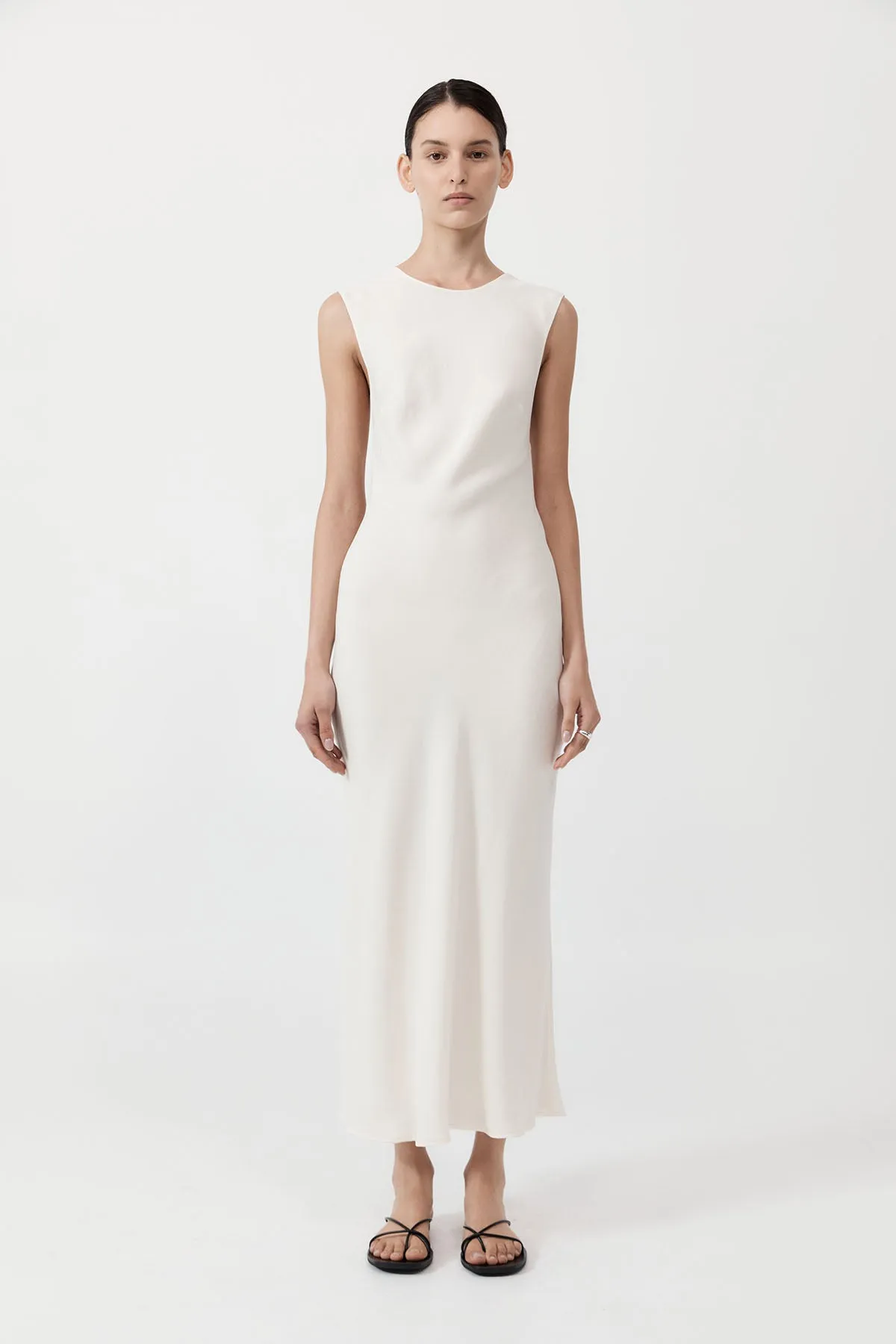 Rouleau Tie Dress - Porcelain sold by St. Agni