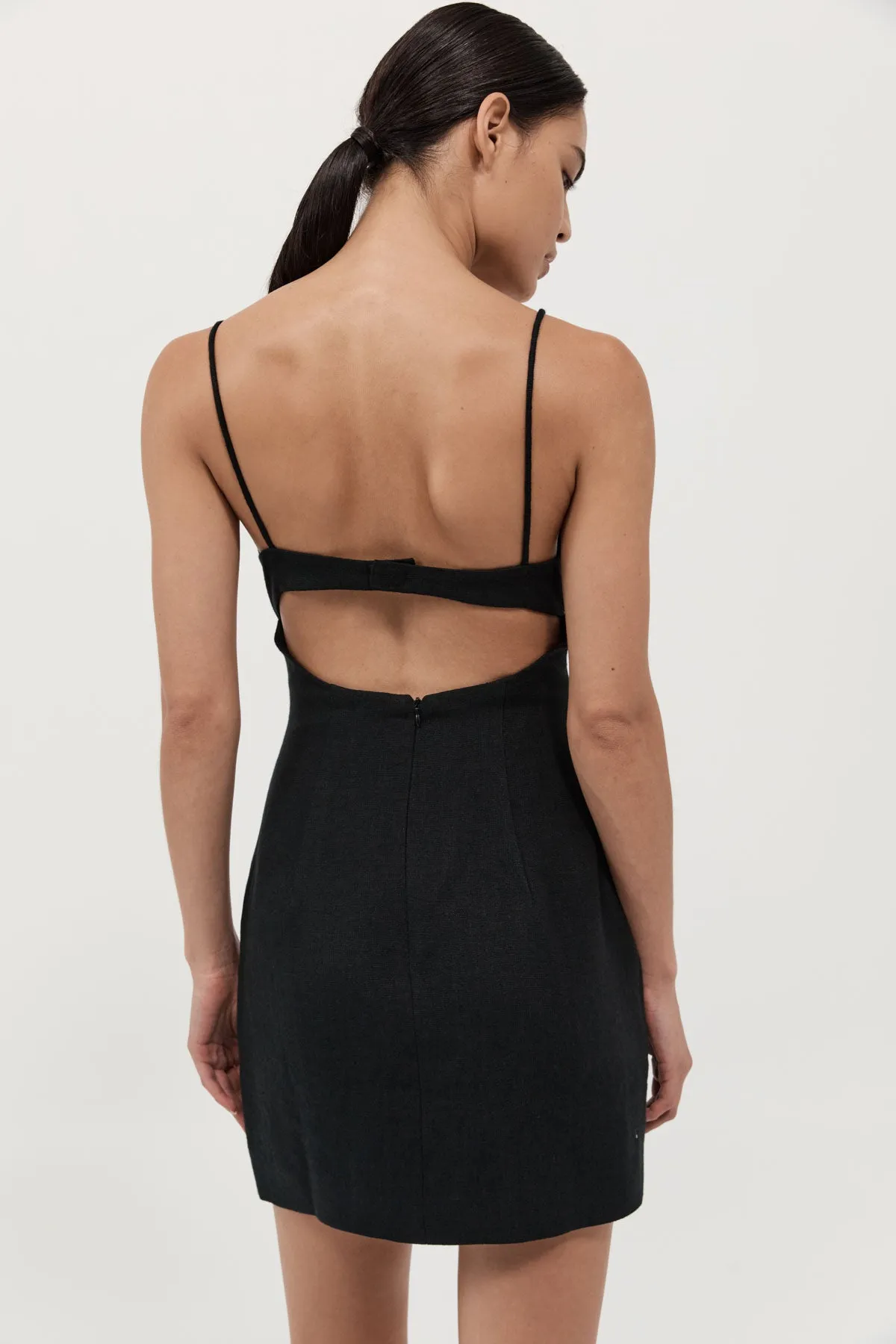 Linen Bra Mini Dress - Black sold by St. Agni product image thumbnail 5
