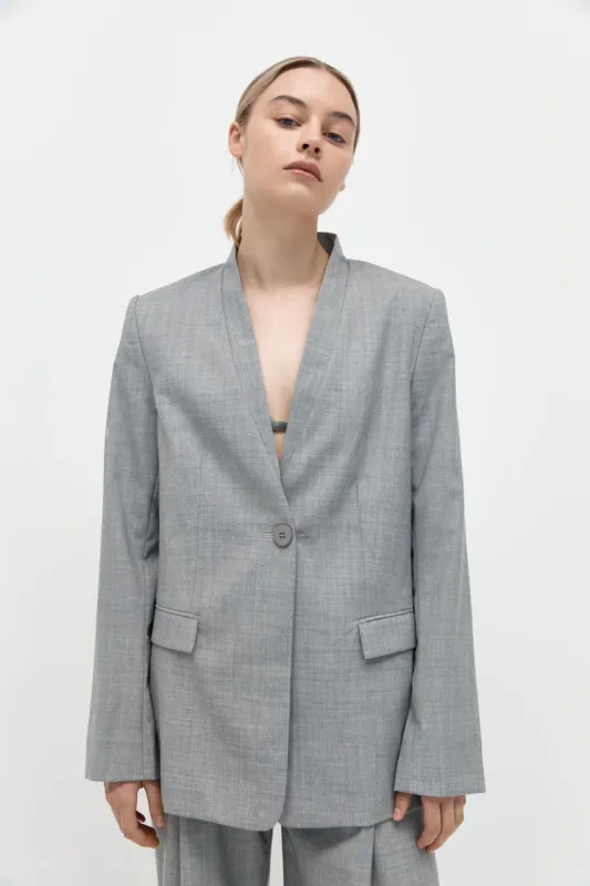 Shawl Collar Blazer - Grey made by St. Agni