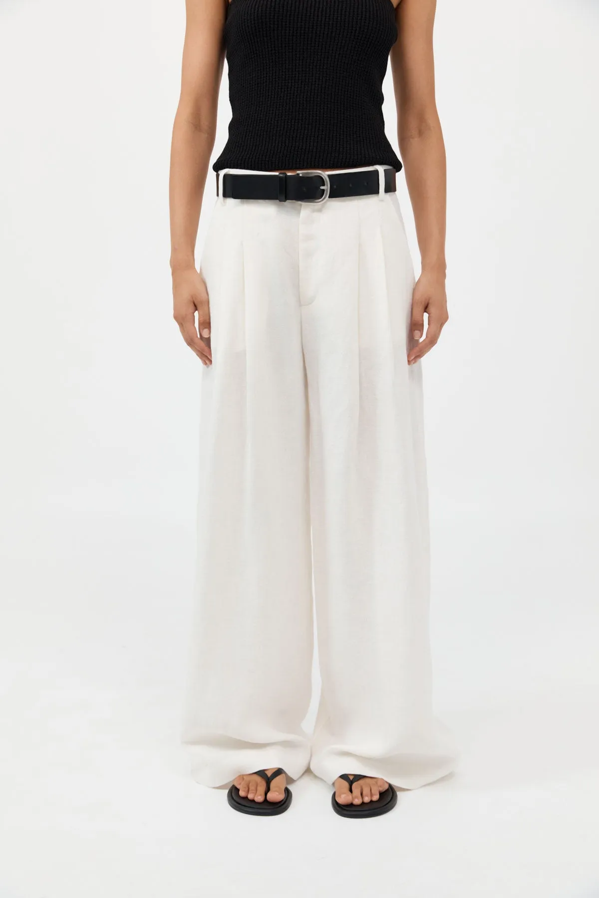 Tailored Linen Pants - Ivory sold by St. Agni product image thumbnail 2
