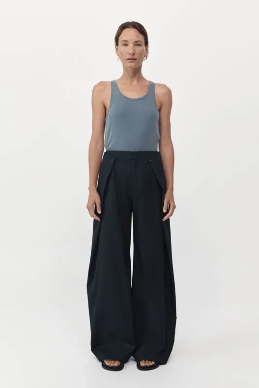 Fold Detail Trousers - Black made by St. Agni