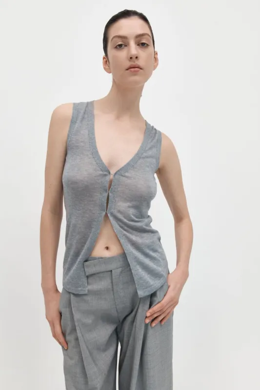 Fine Knit Vest - Grey Marle made by St. Agni