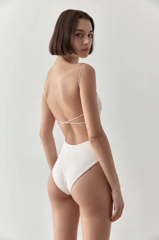Fine Strap One Piece - Ecru - By Ziah sold by St. Agni