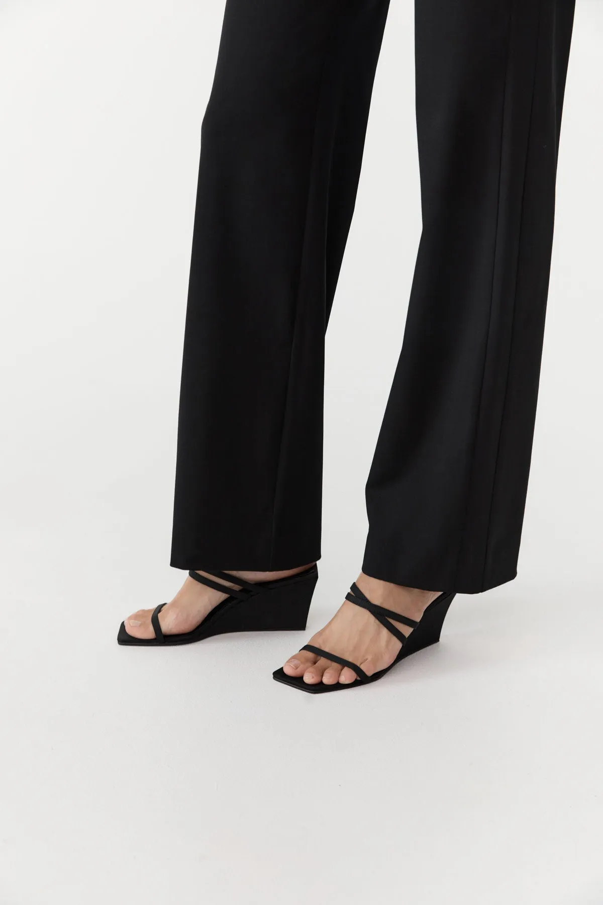 Cross Strap Wedge - Black sold by St. Agni